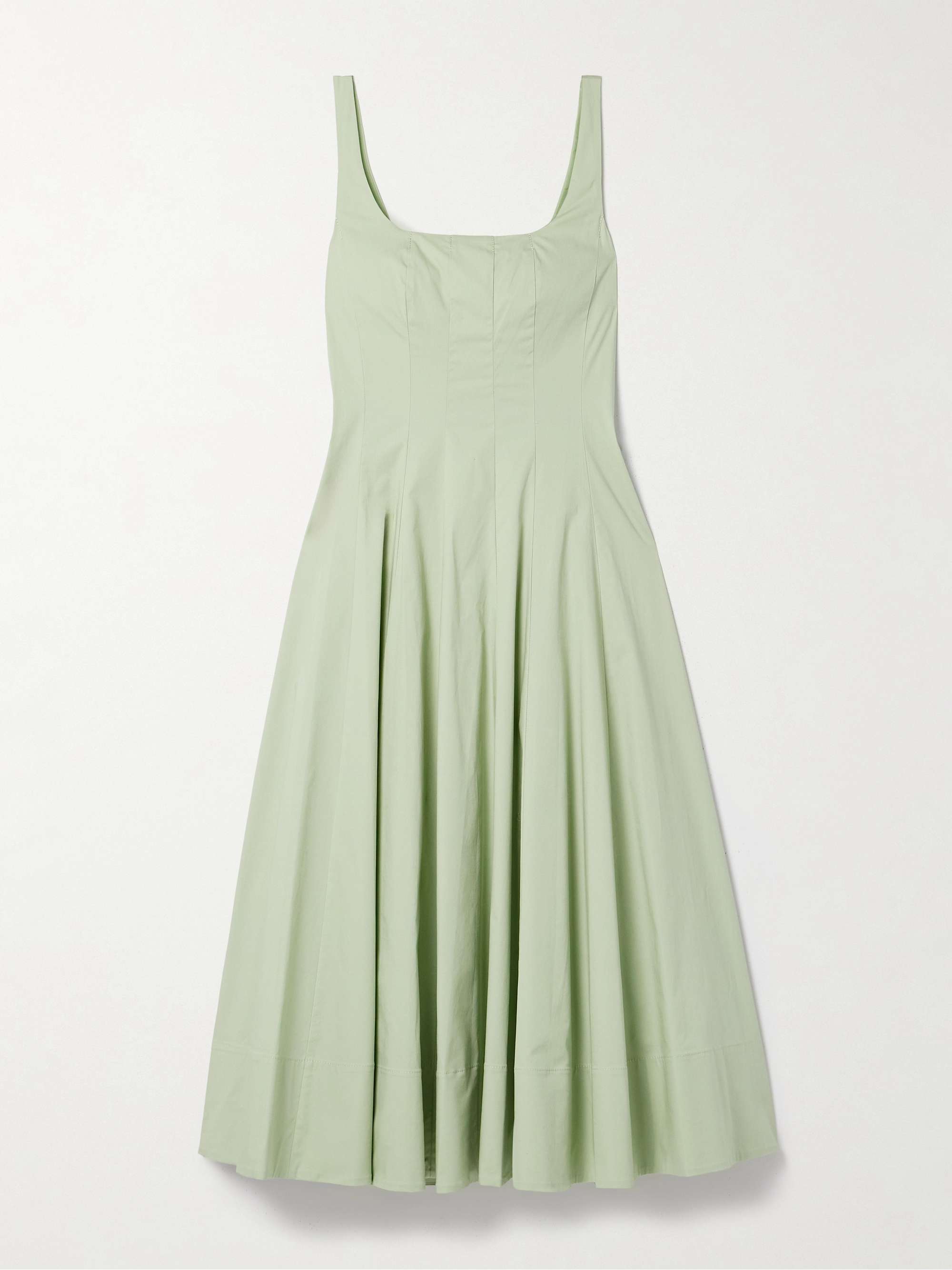 Wells pleated cotton-blend poplin midi dress view
