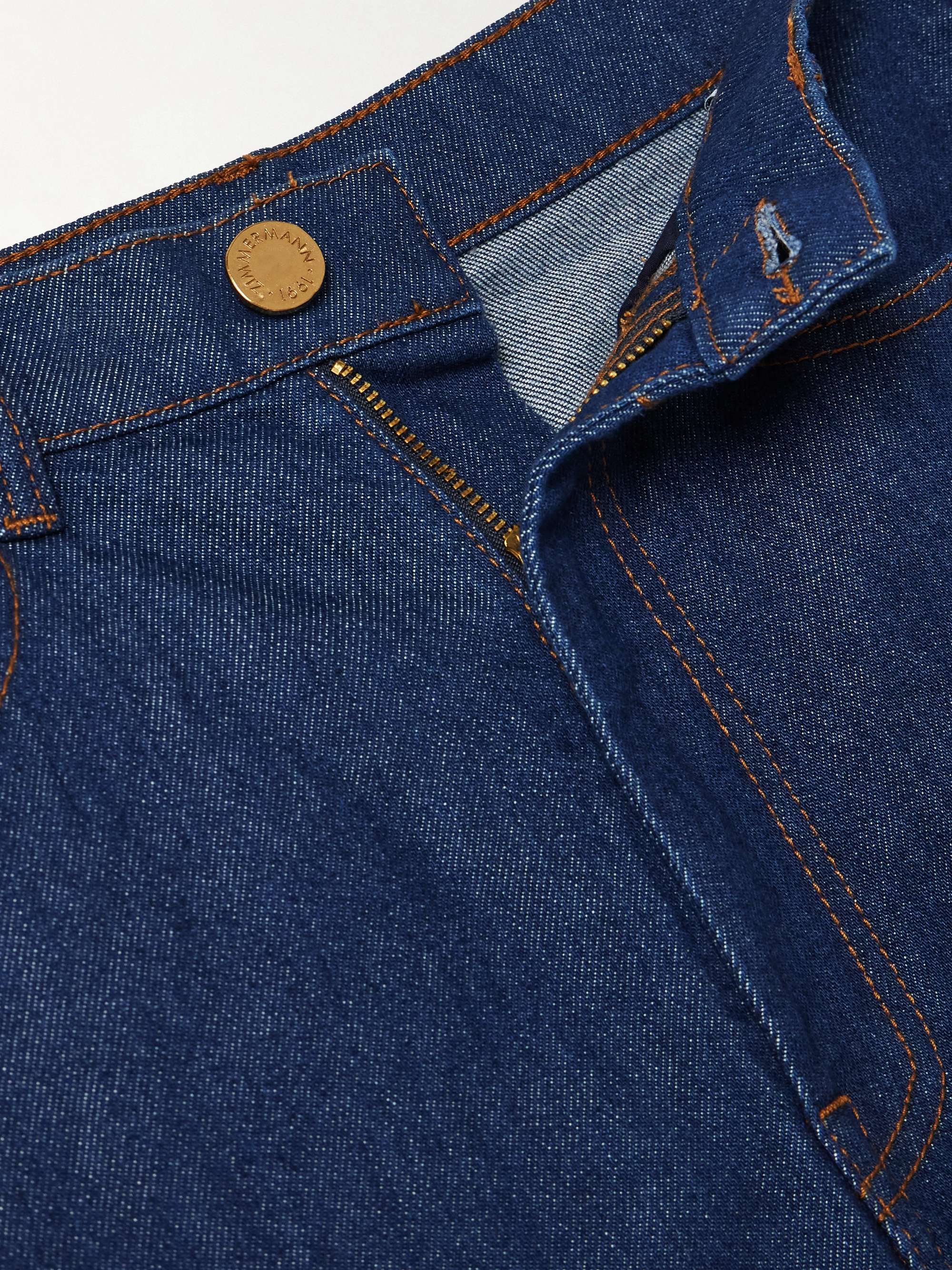 Illuminate belted high-rise barrel-leg jeans view