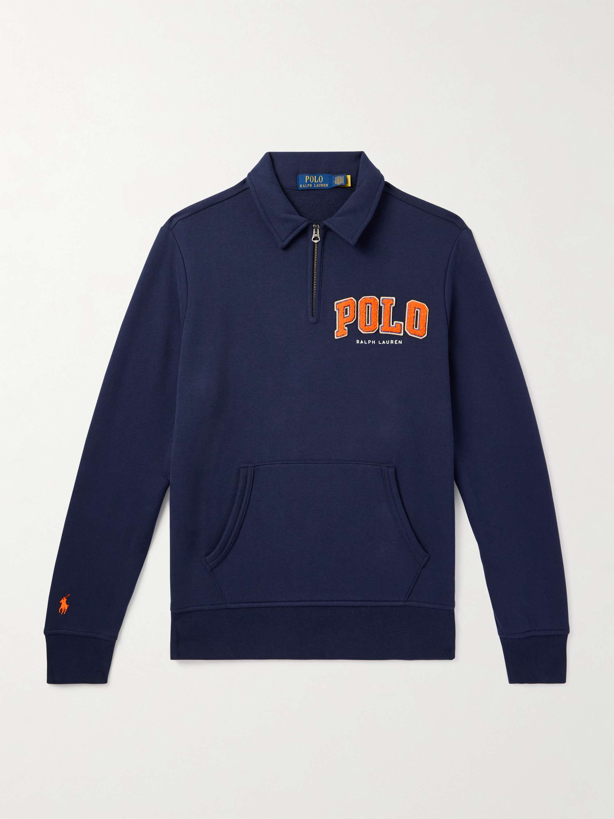 Logo-Appliquéd Cotton-Blend Jersey Half-Zip Sweatshirt view