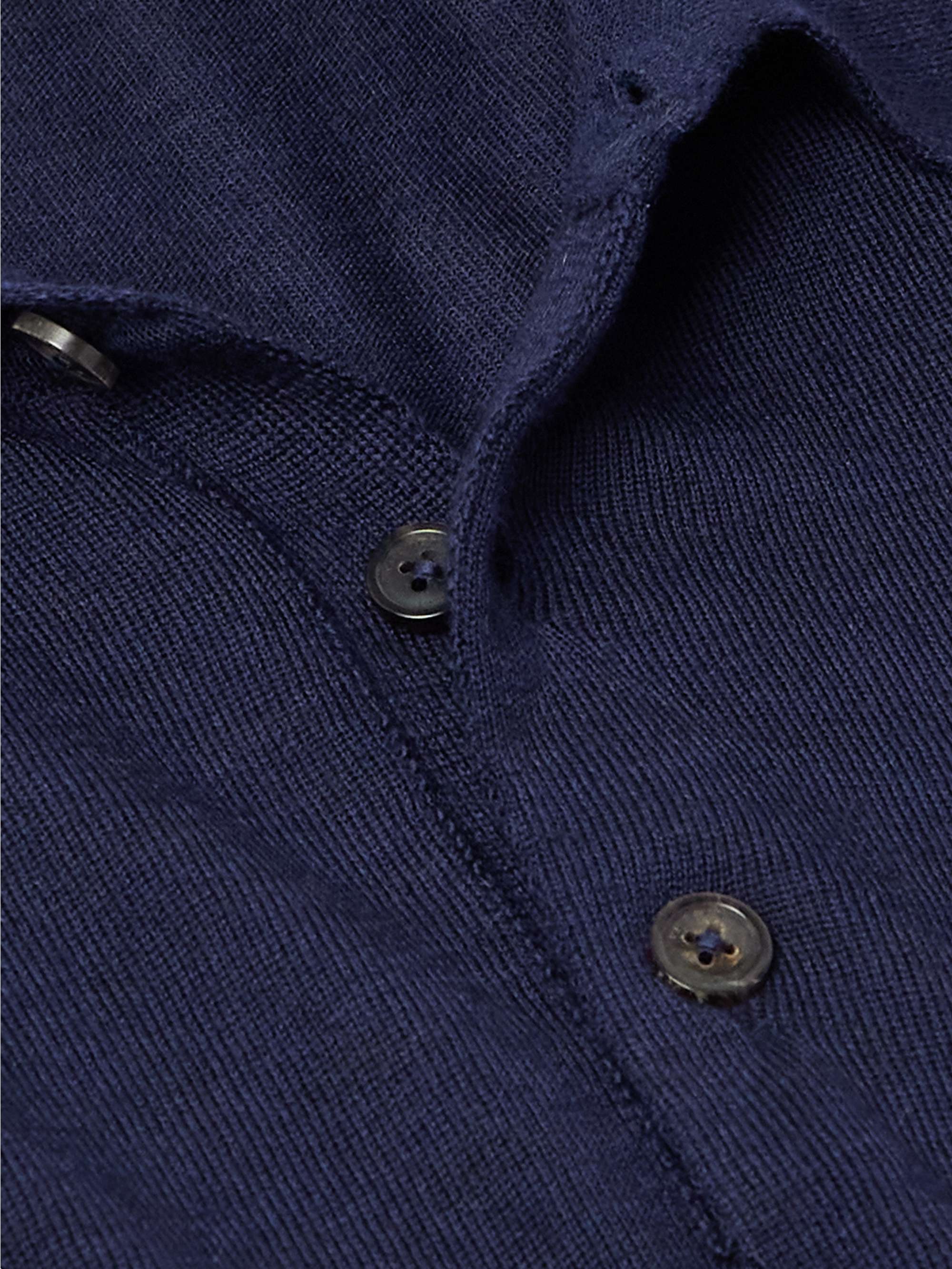 Logo-Embroidered Merino Wool Polo Shirt view