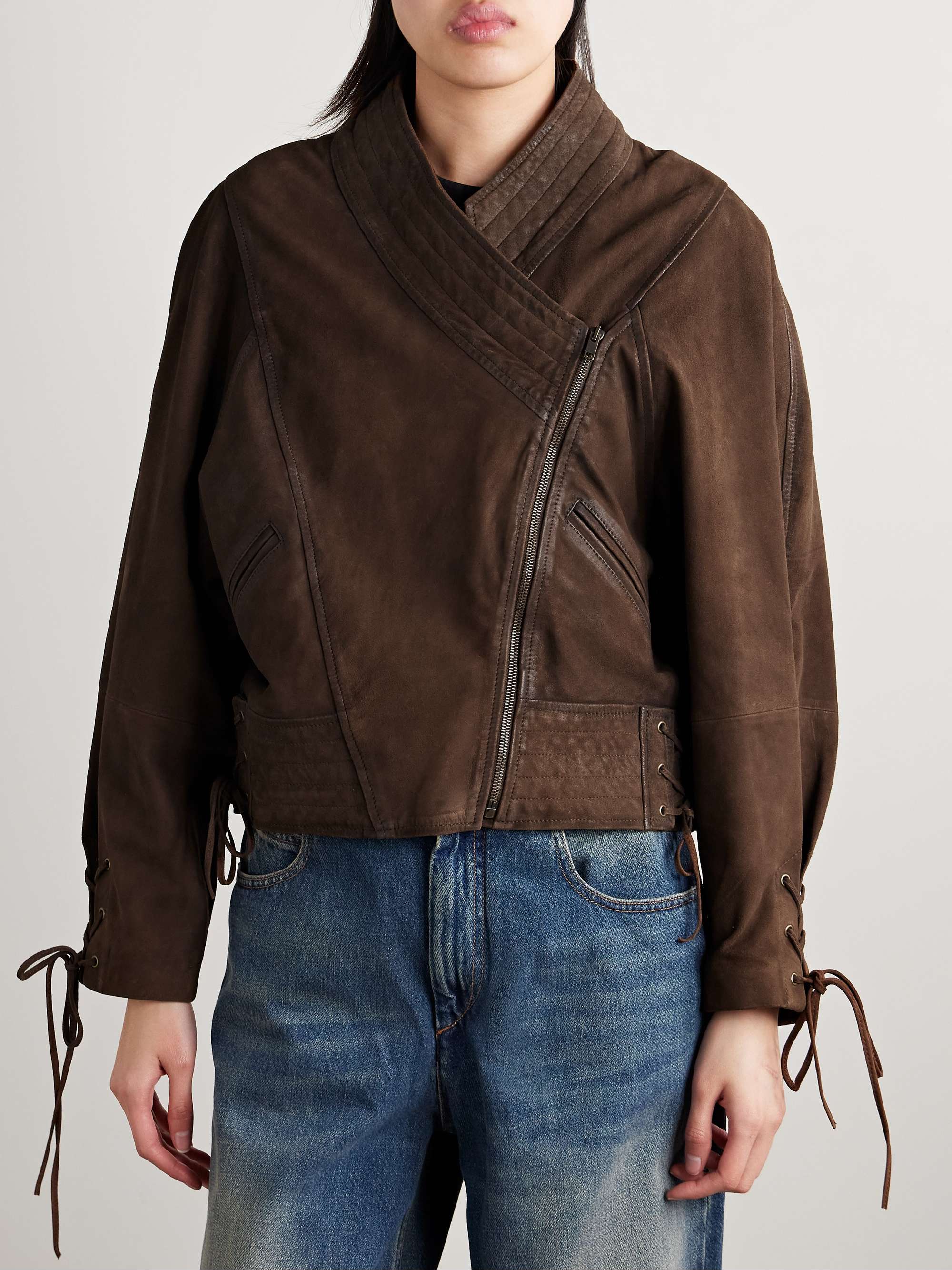 Edina lace-up suede jacket view