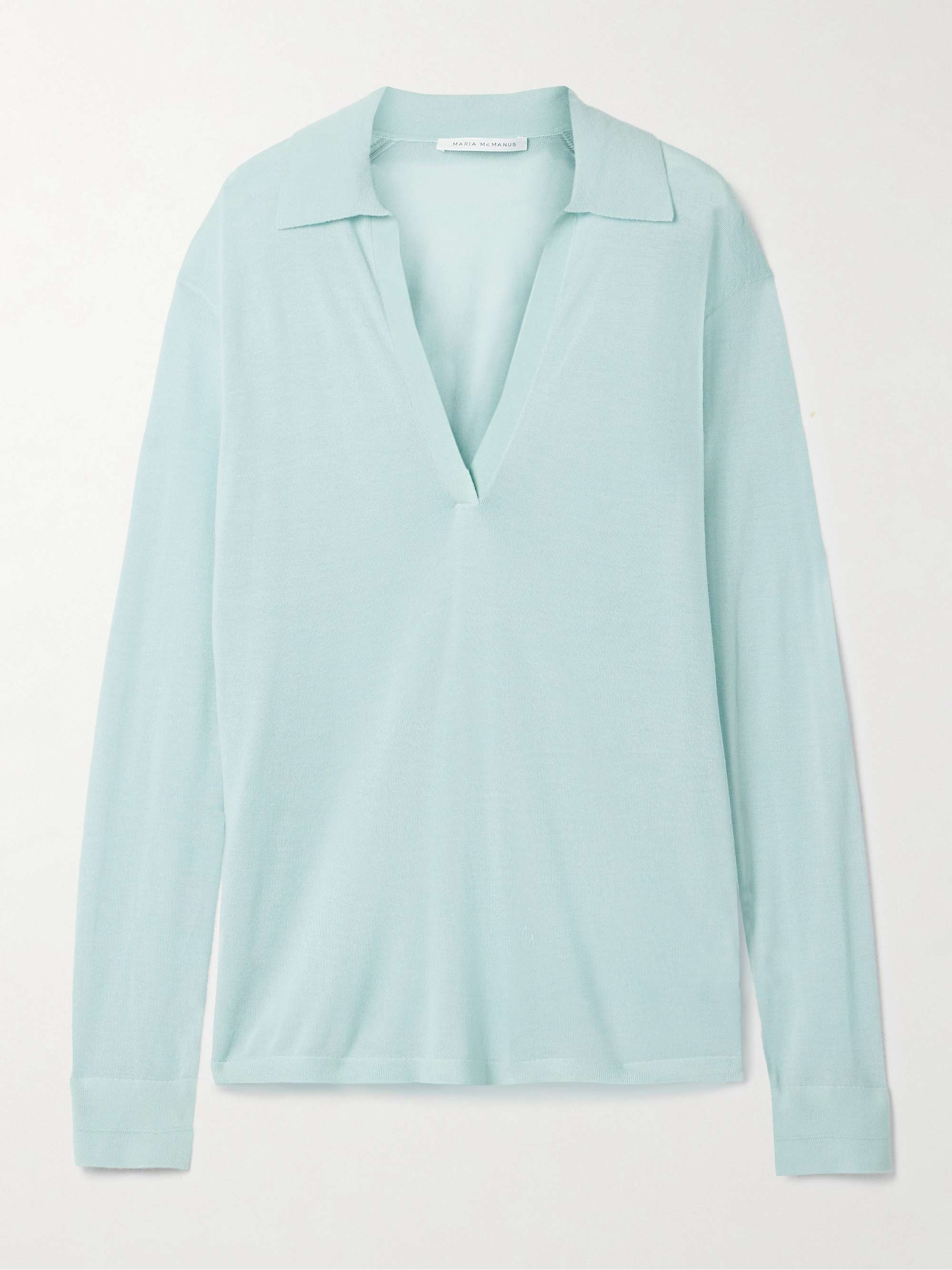 Cashmere polo top view