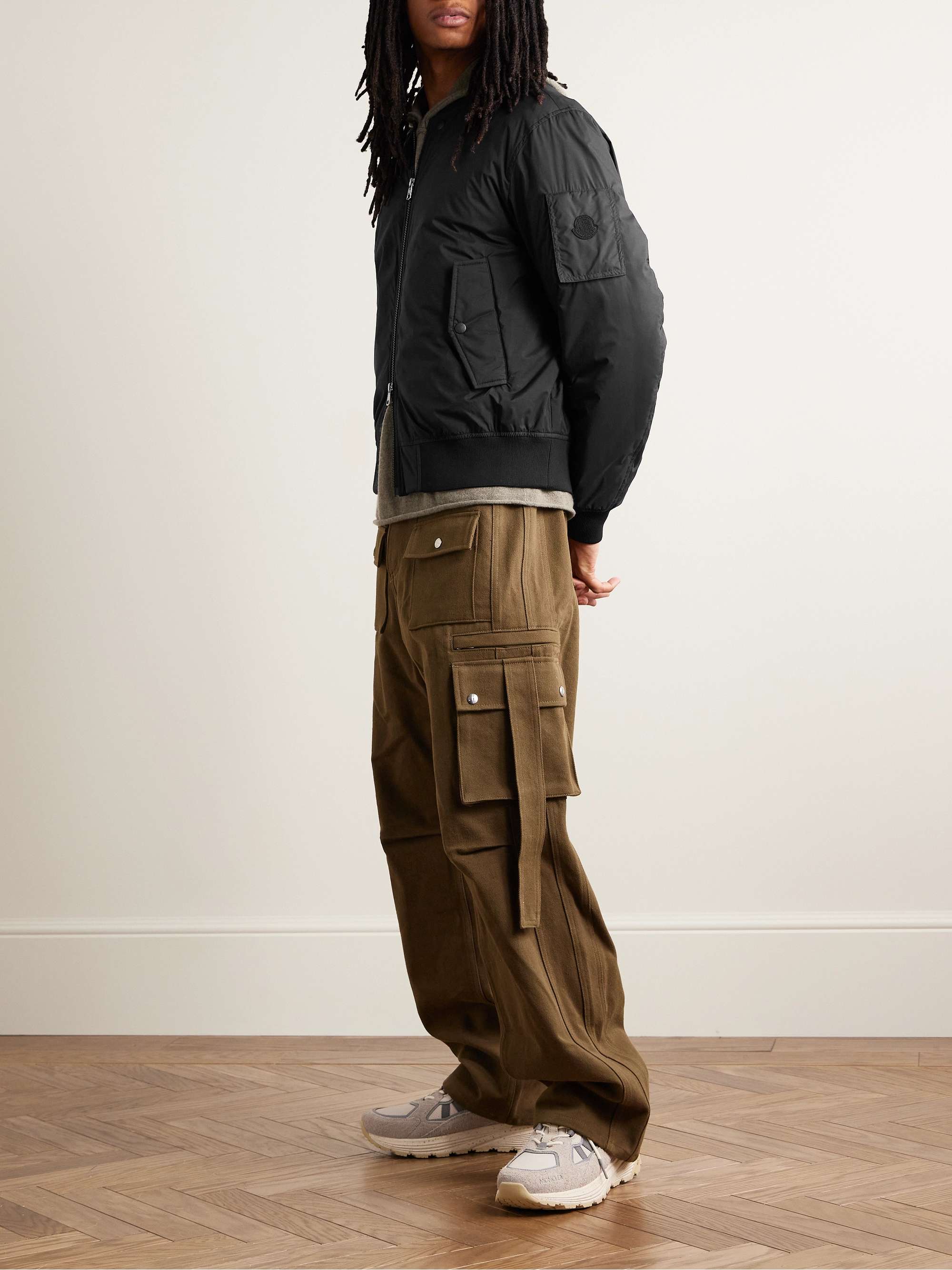 Logo-Appliquéd Shell Down Bomber Jacket view