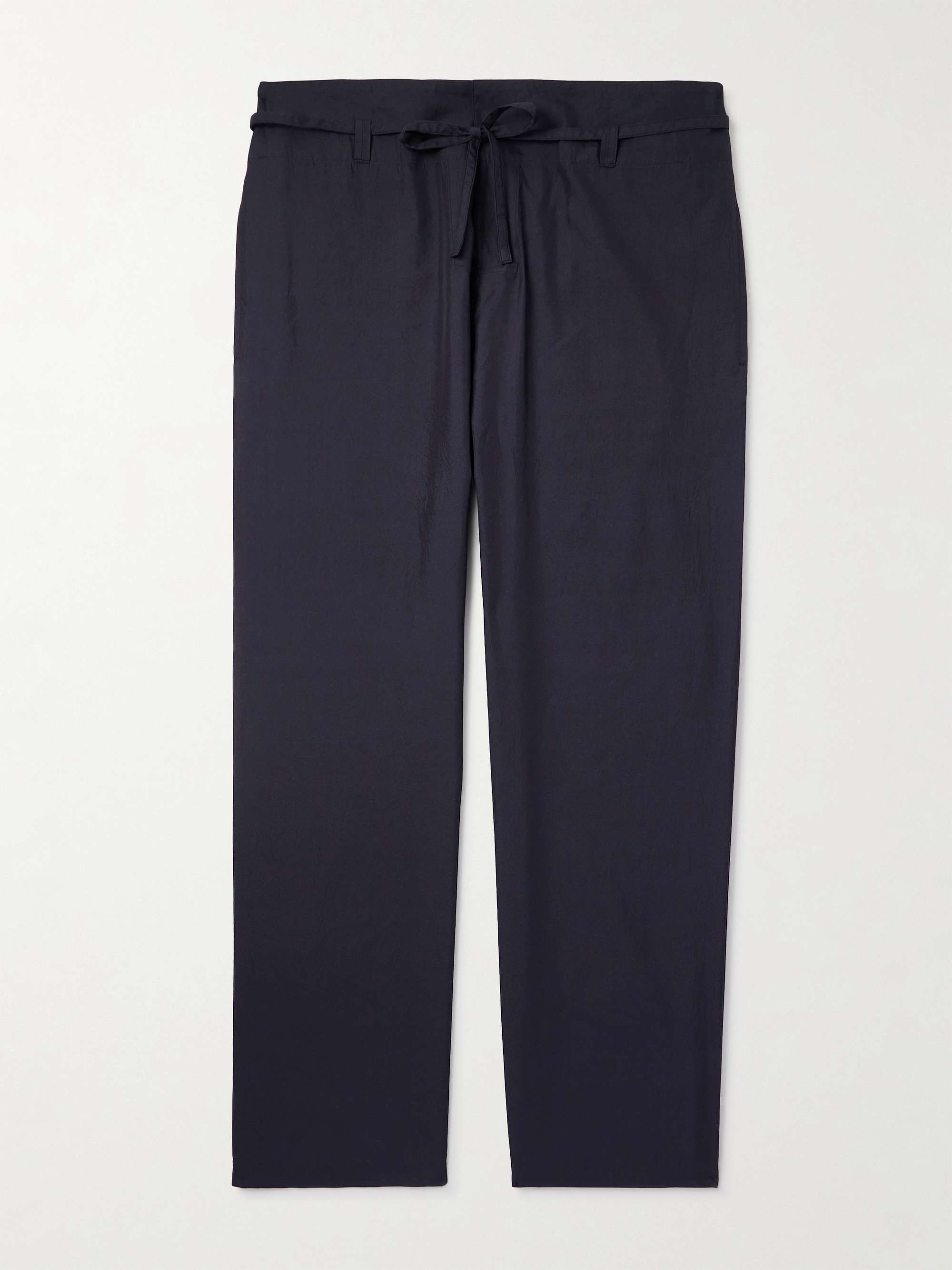Traveller Easy Cotton and Silk-Blend Drawstring Trousers view