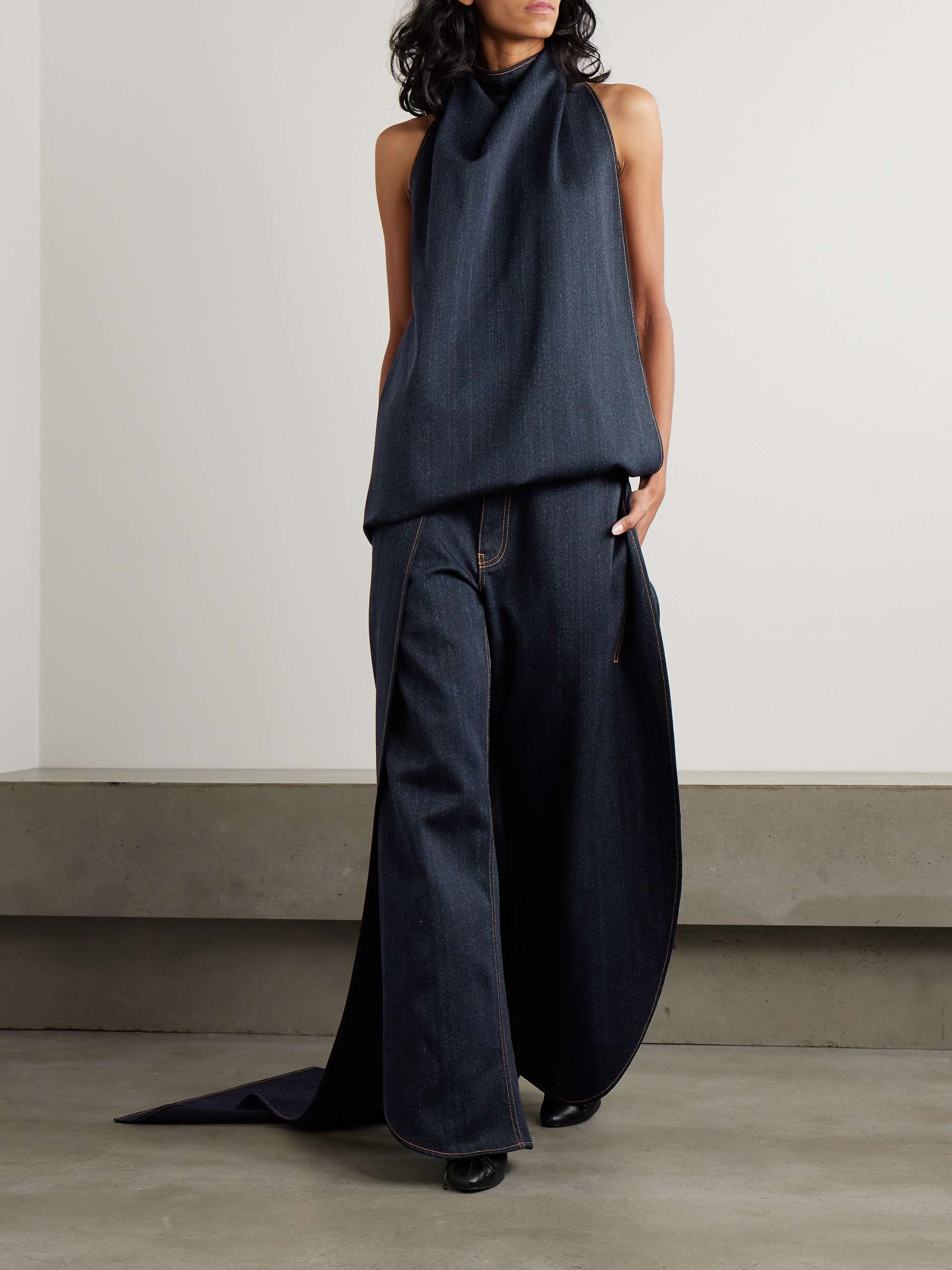 Layered low-rise wide-leg jeans view