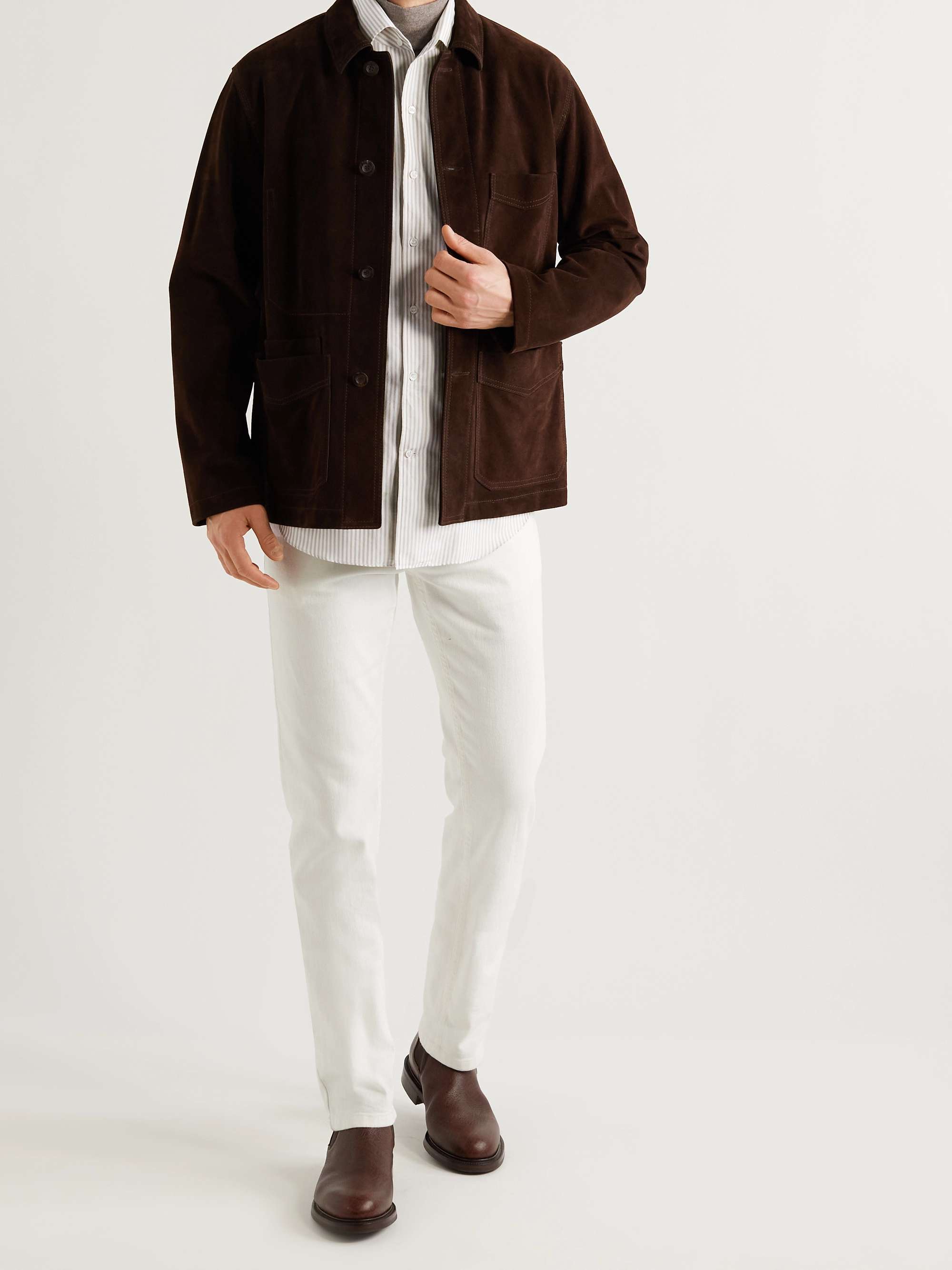 André Striped Cotton-Poplin Oxford Shirt view