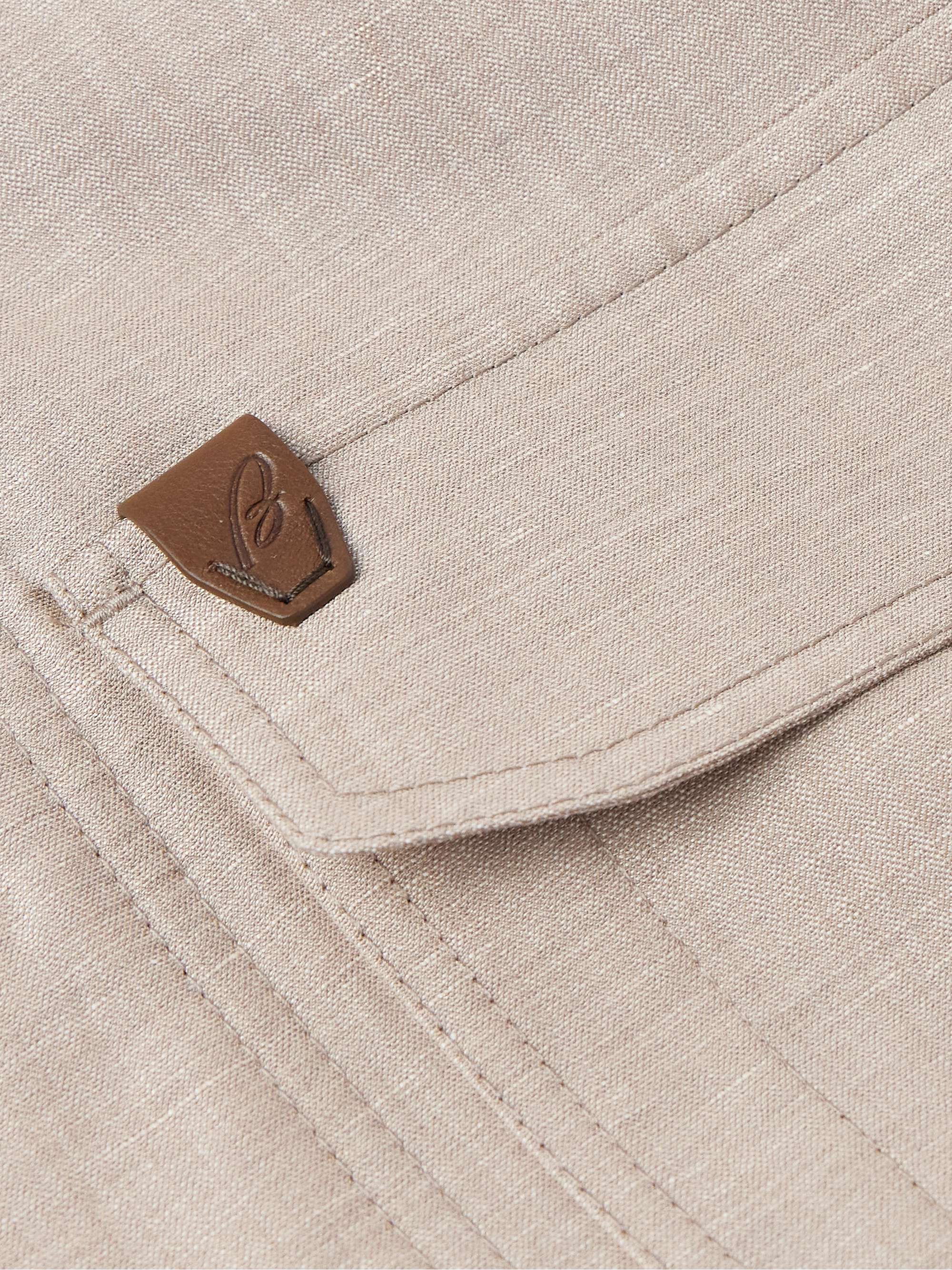Logo-Appliquéd Wool, Linen and Silk-Blend Overshirt view