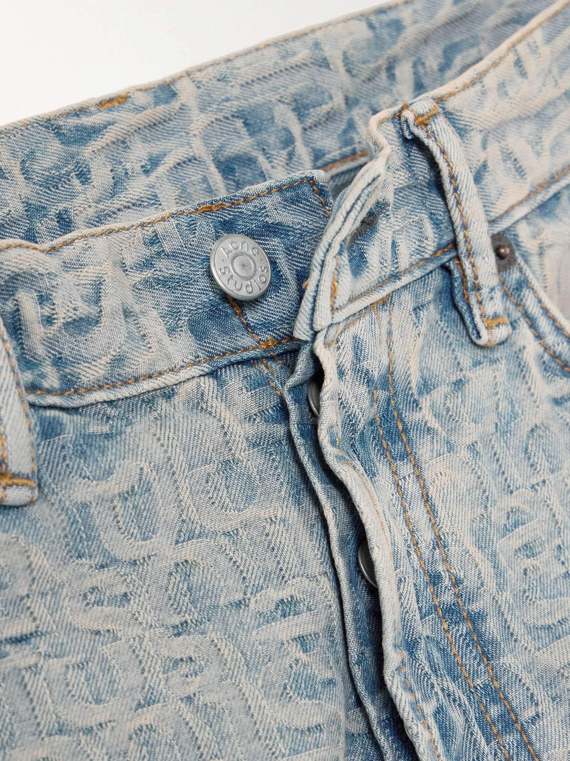 1981 denim-jacquard low-rise wide-leg jeans view