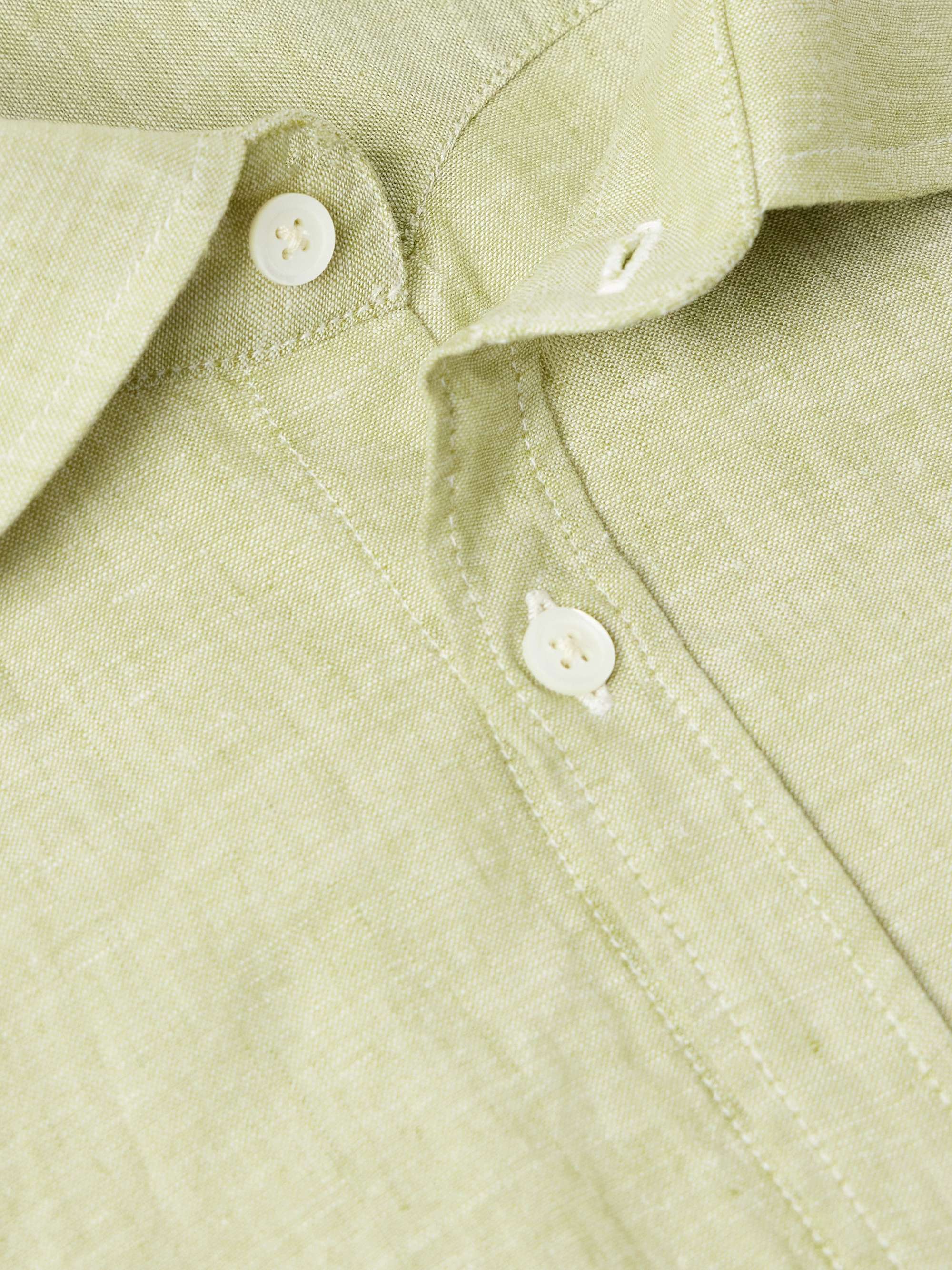 Cutaway-Collar Linen and Cotton-Blend Shirt view