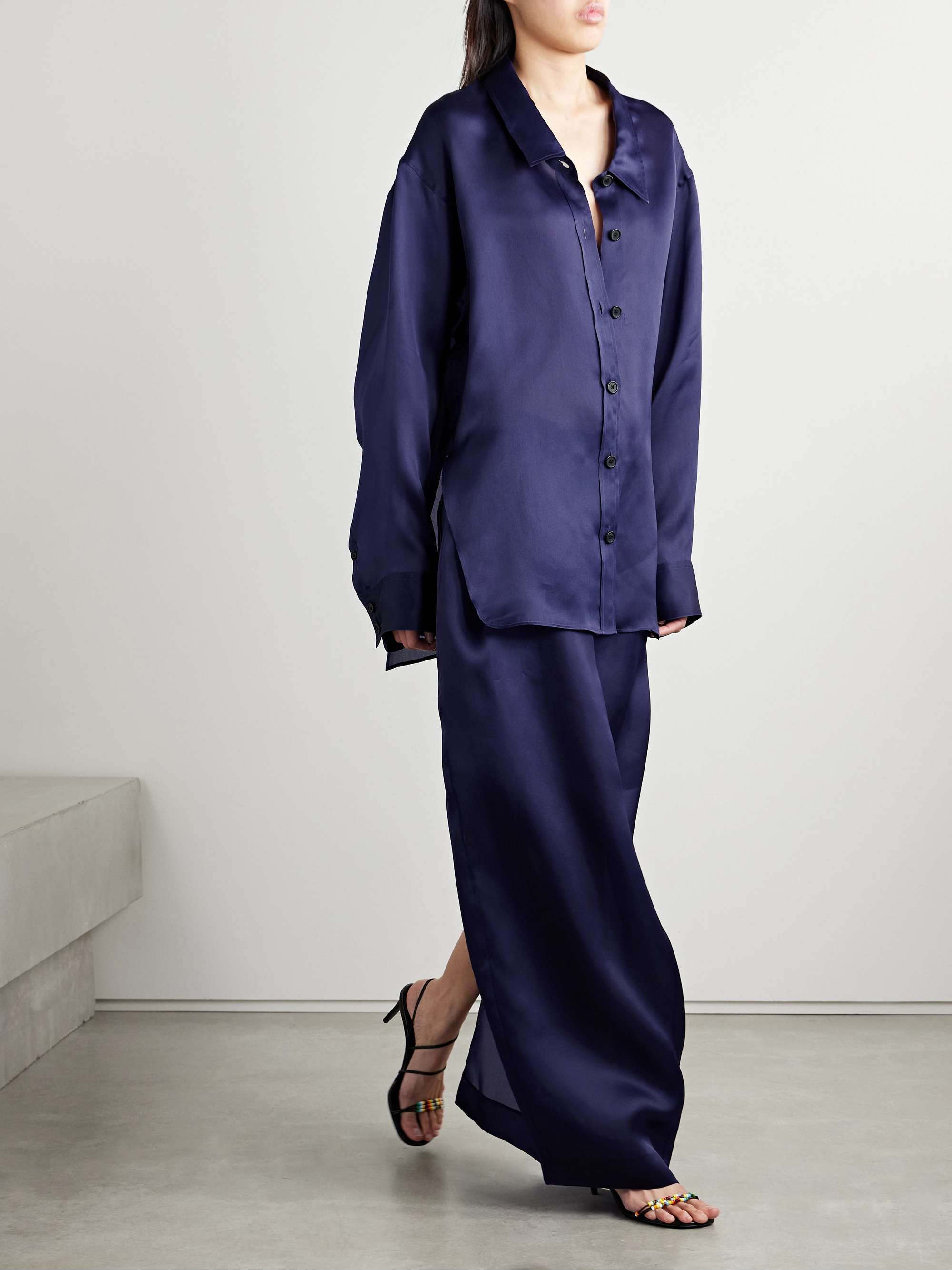 Herschel oversized silk-organza shirt view
