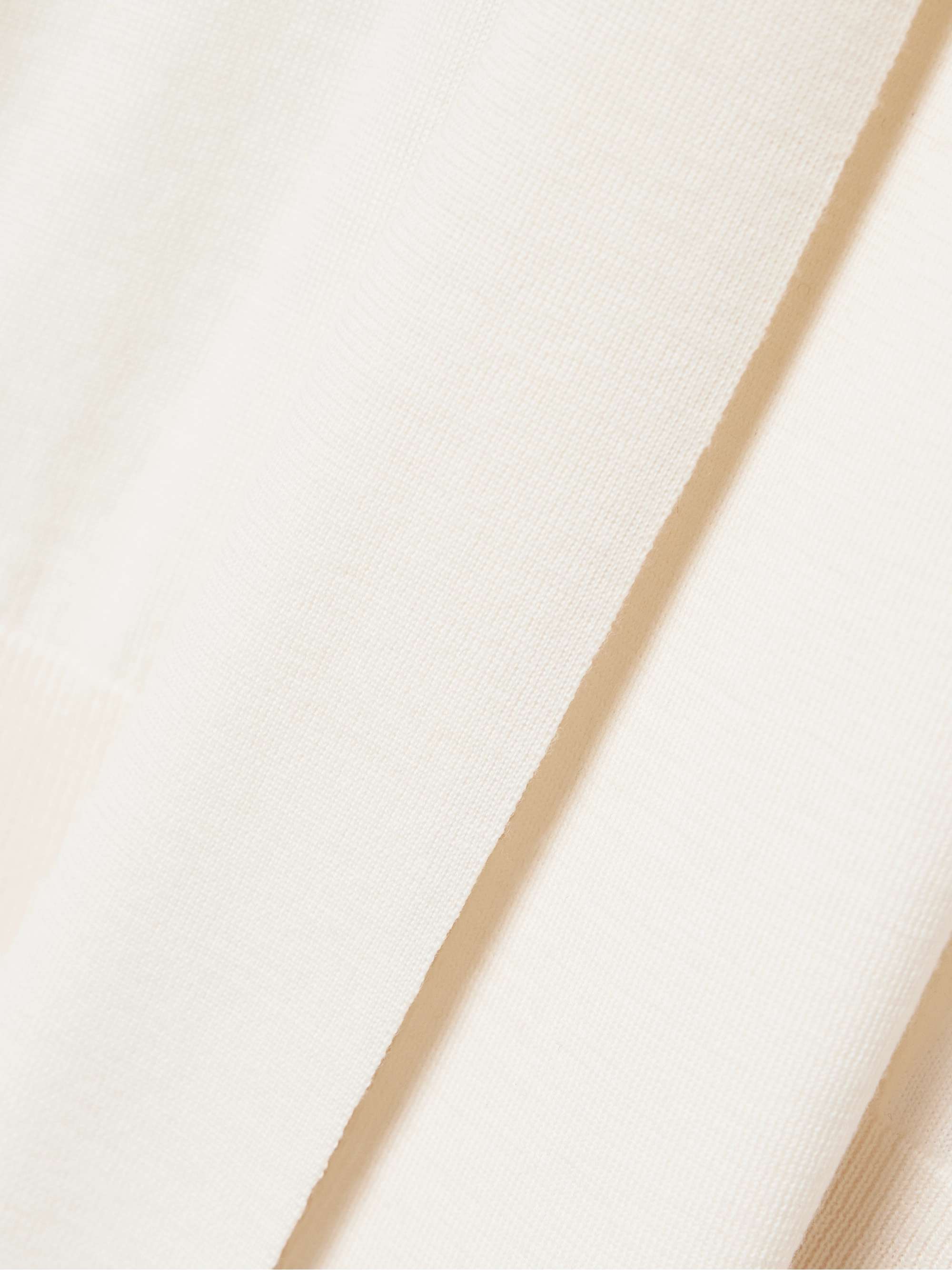 Ayla tie-neck merino wool top view