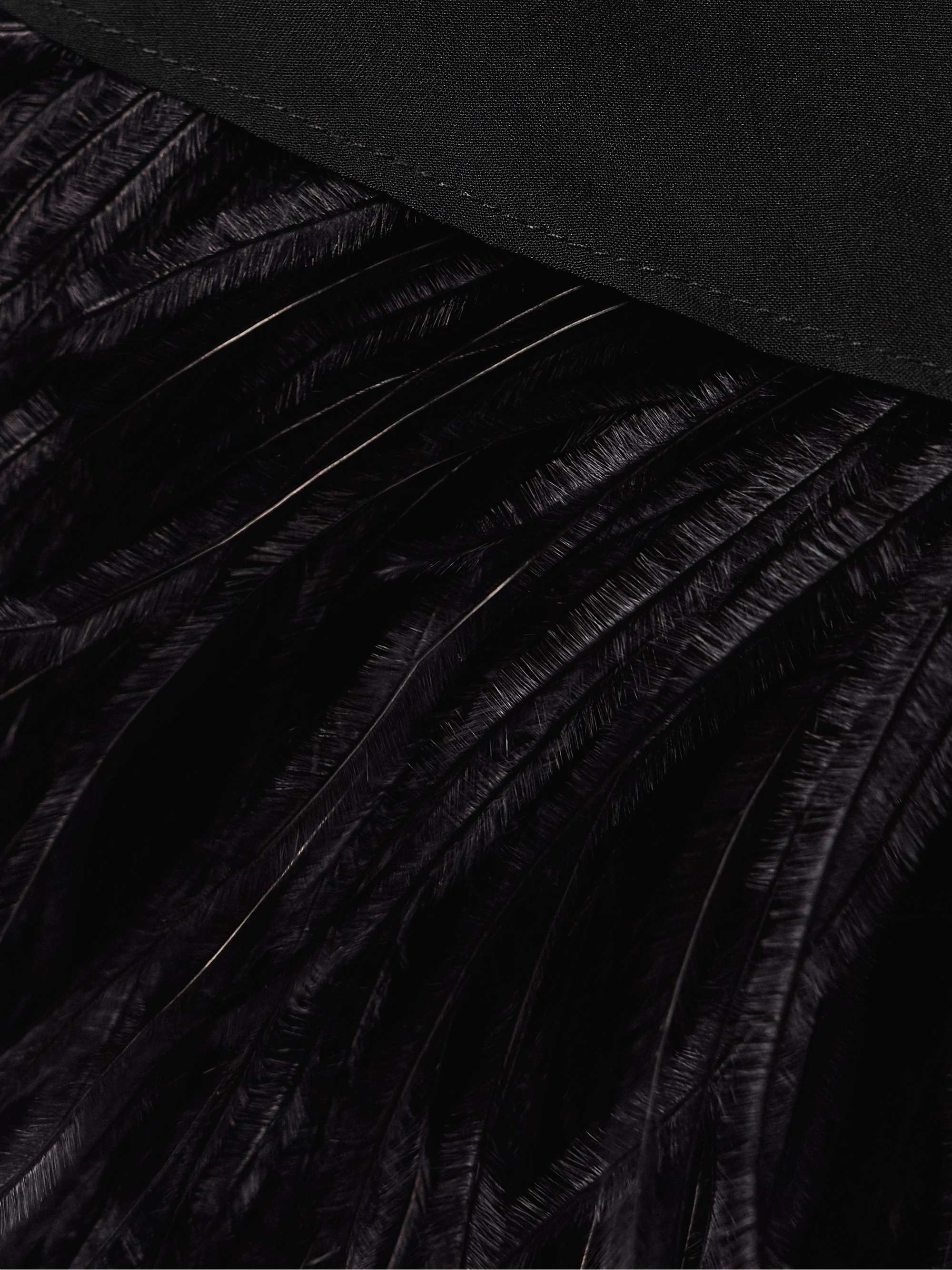 Renee feather-trimmed silk maxi skirt view