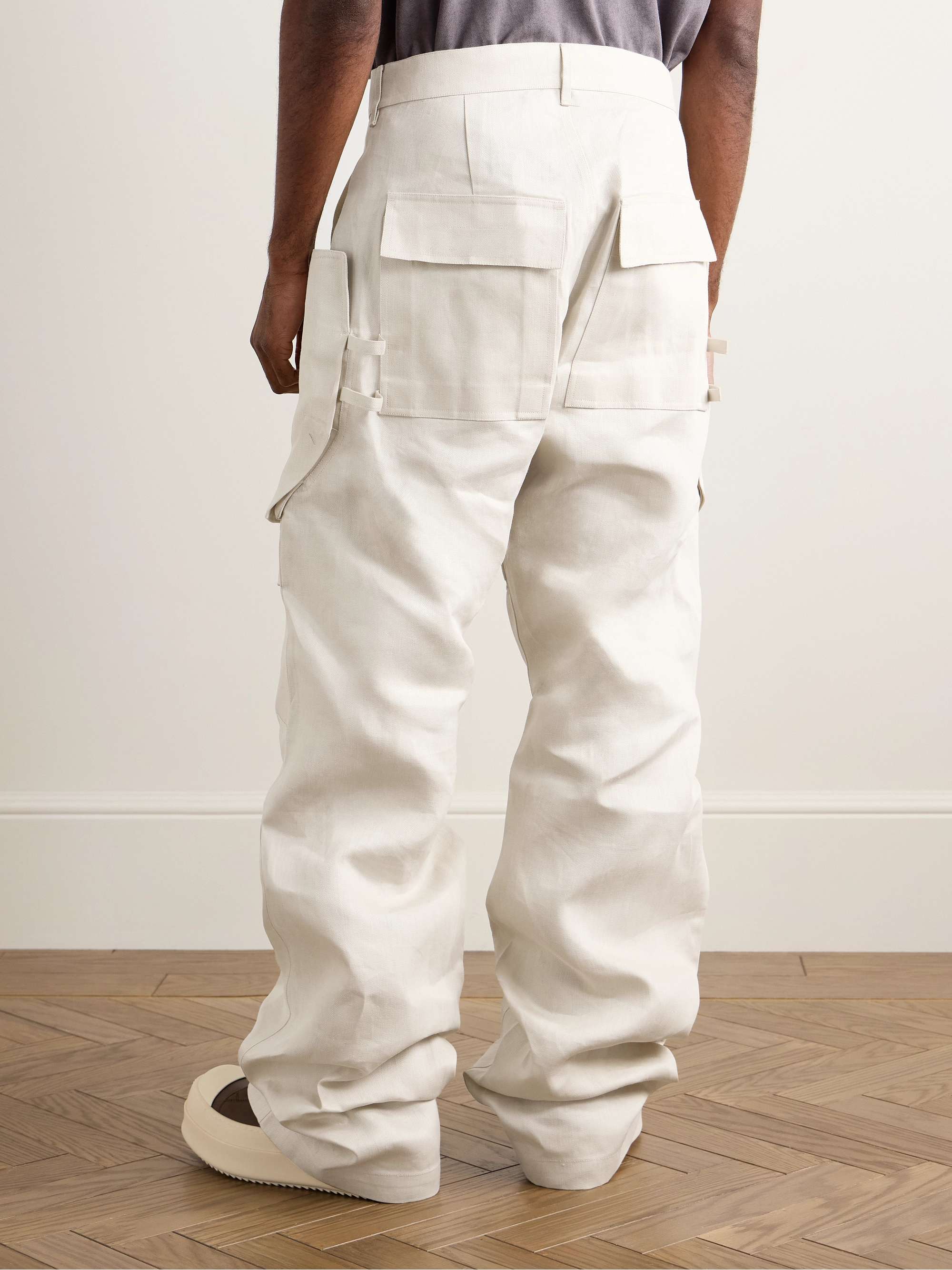 Stefan Wide-Leg Linen Cargo Trousers view