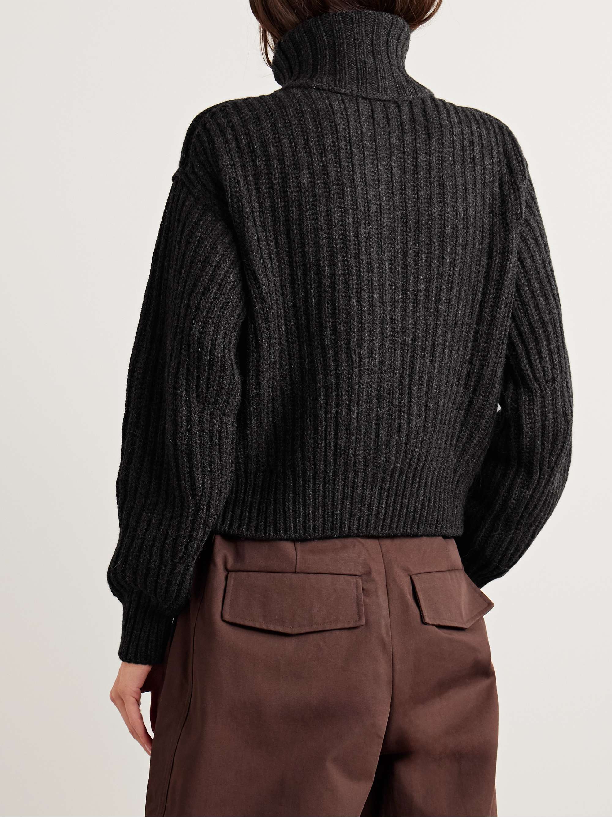 Ribbed alpaca and yak-blend cardigan view