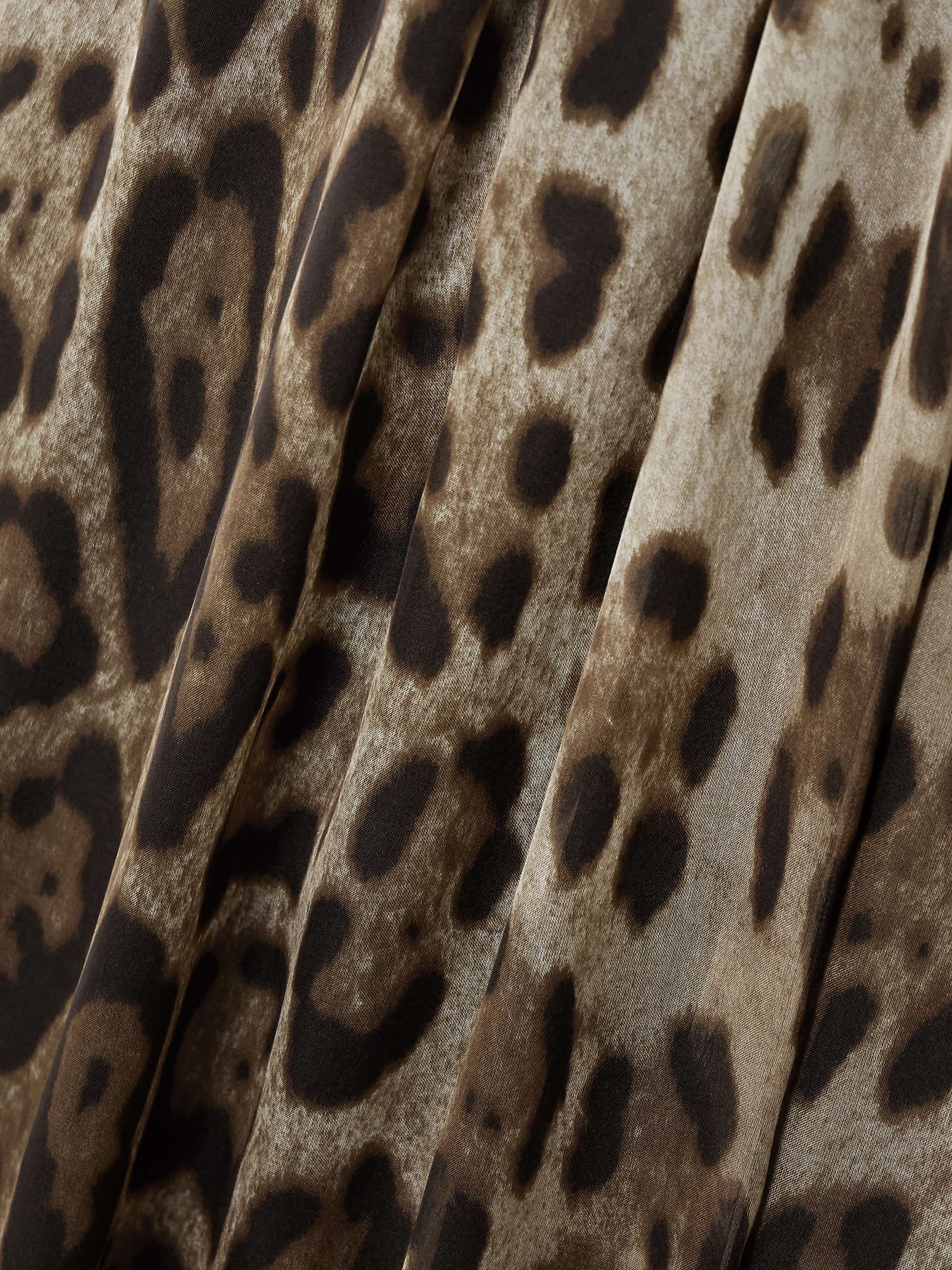 Scarf-detailed smocked leopard-print silk-chiffon gown view