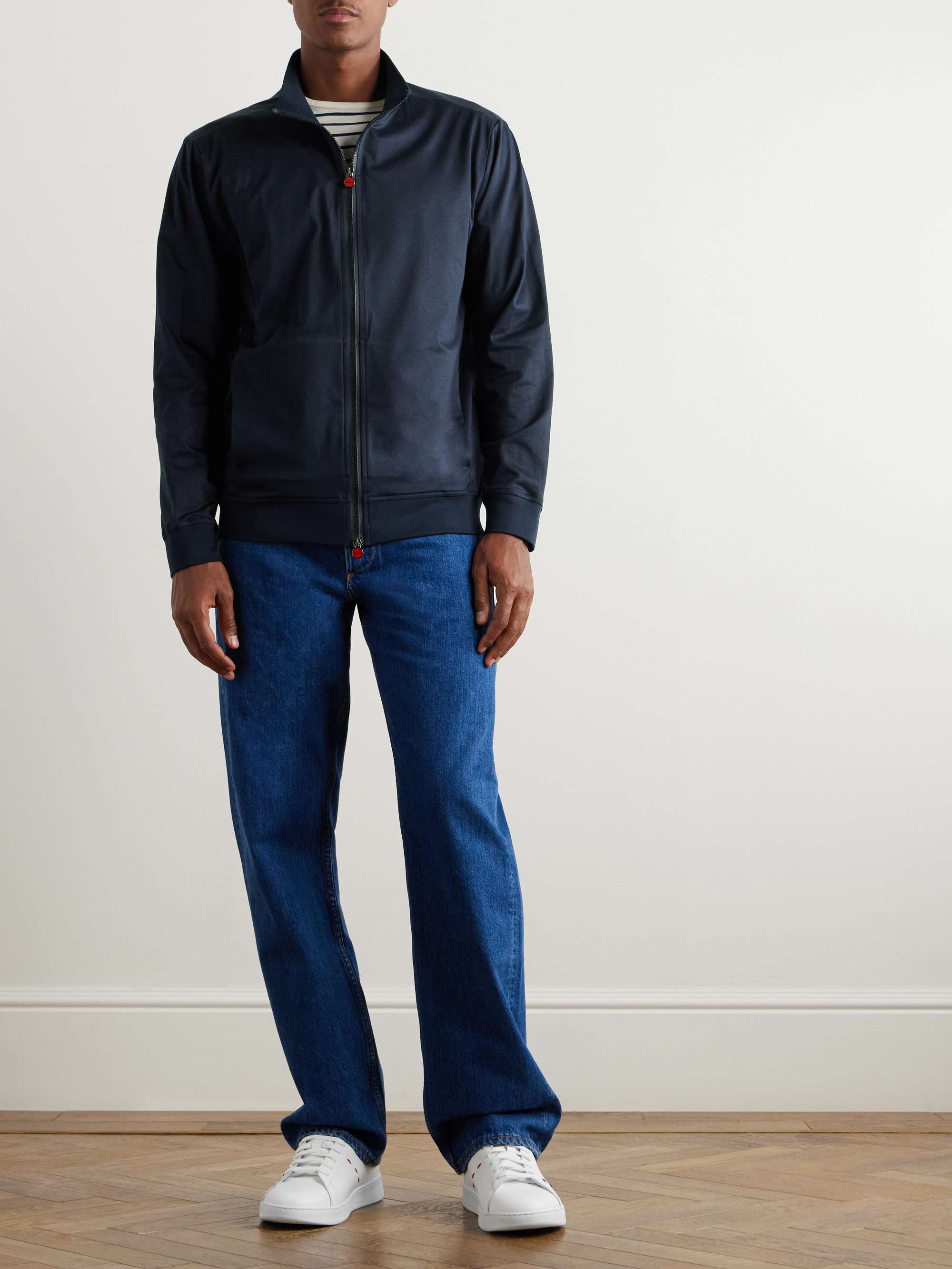 Cotton-Jersey Zip-Up Cardigan view