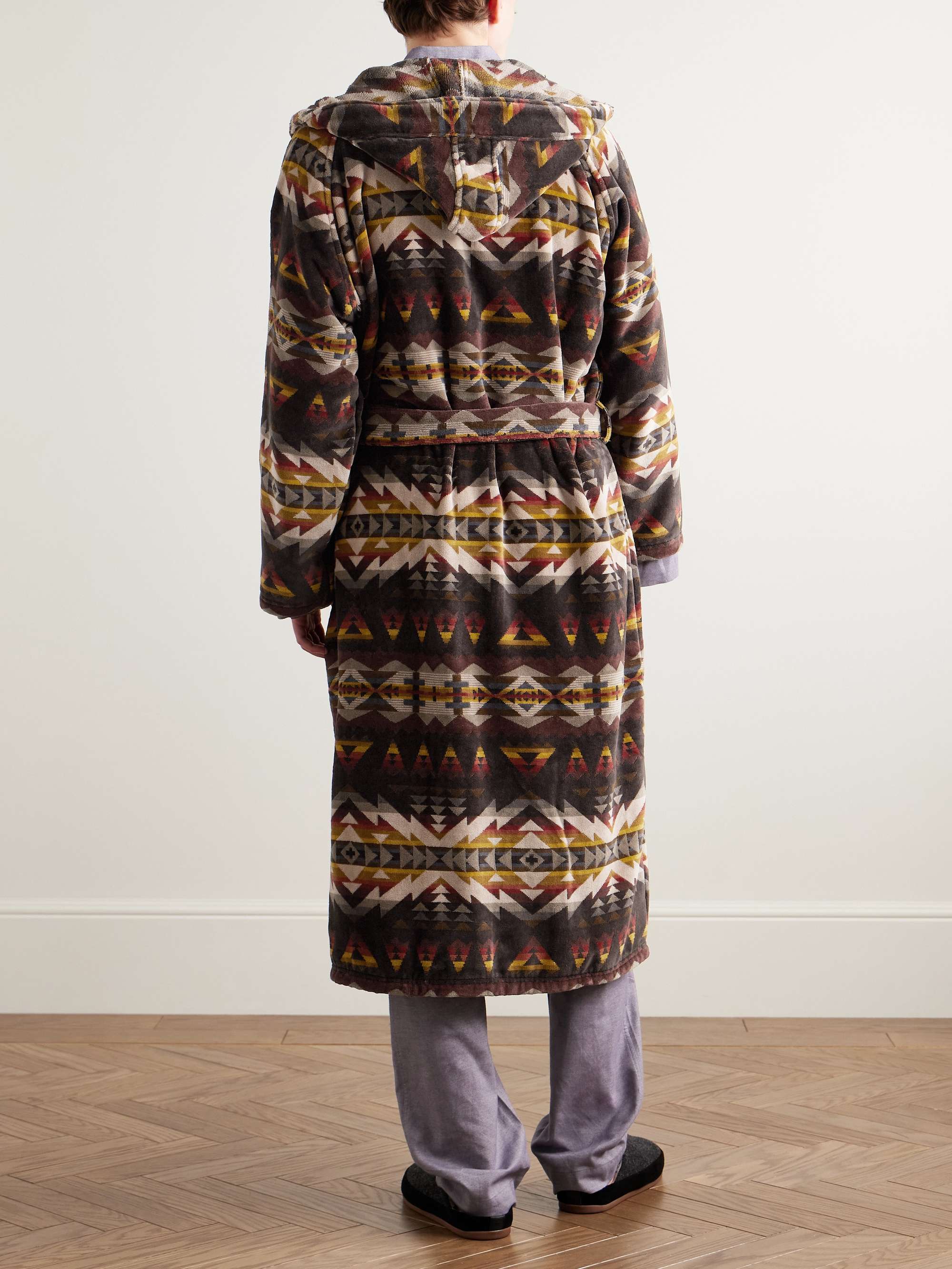 Cotton-Velour Jacquard Robe view