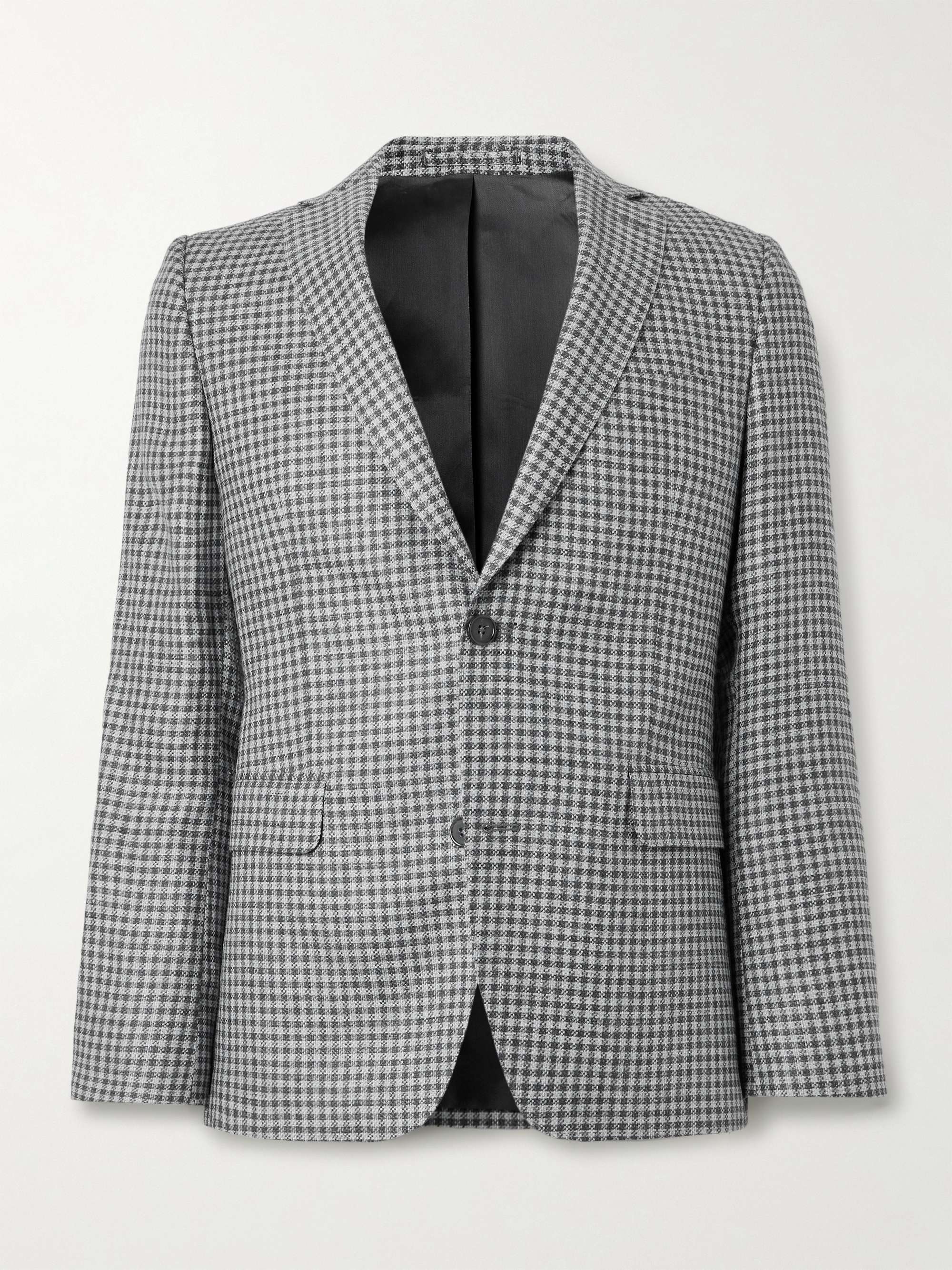 375 Gingham Linen and Wool-Blend Blazer view