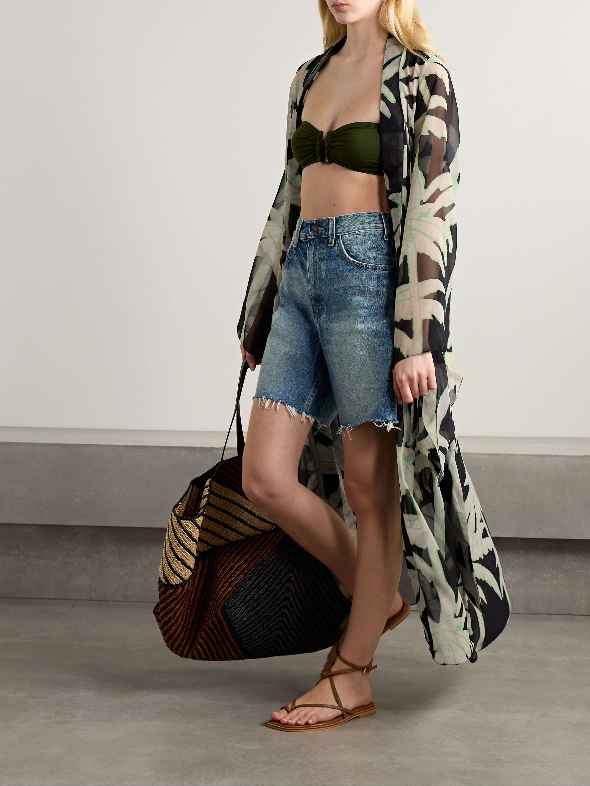 The Passing Storm printed recycled-georgette robe view