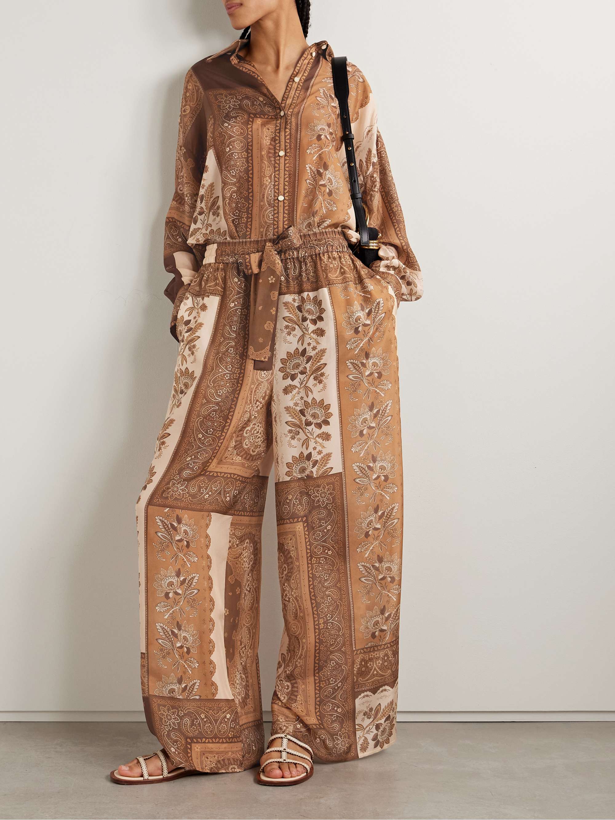 Lucky printed silk wide-leg pants view