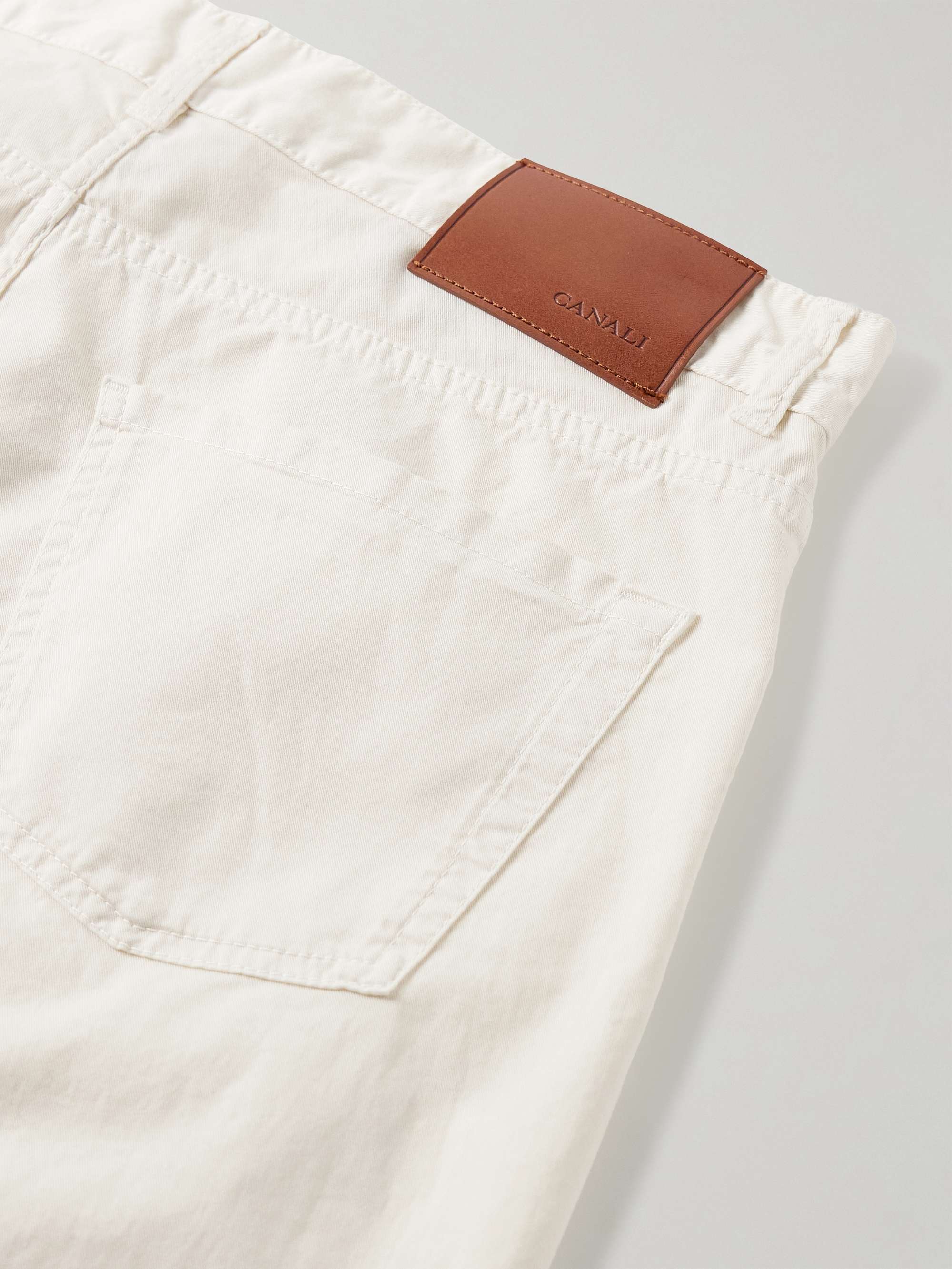 Slim-Fit Straight-Leg Cotton-Blend Twill Trousers view