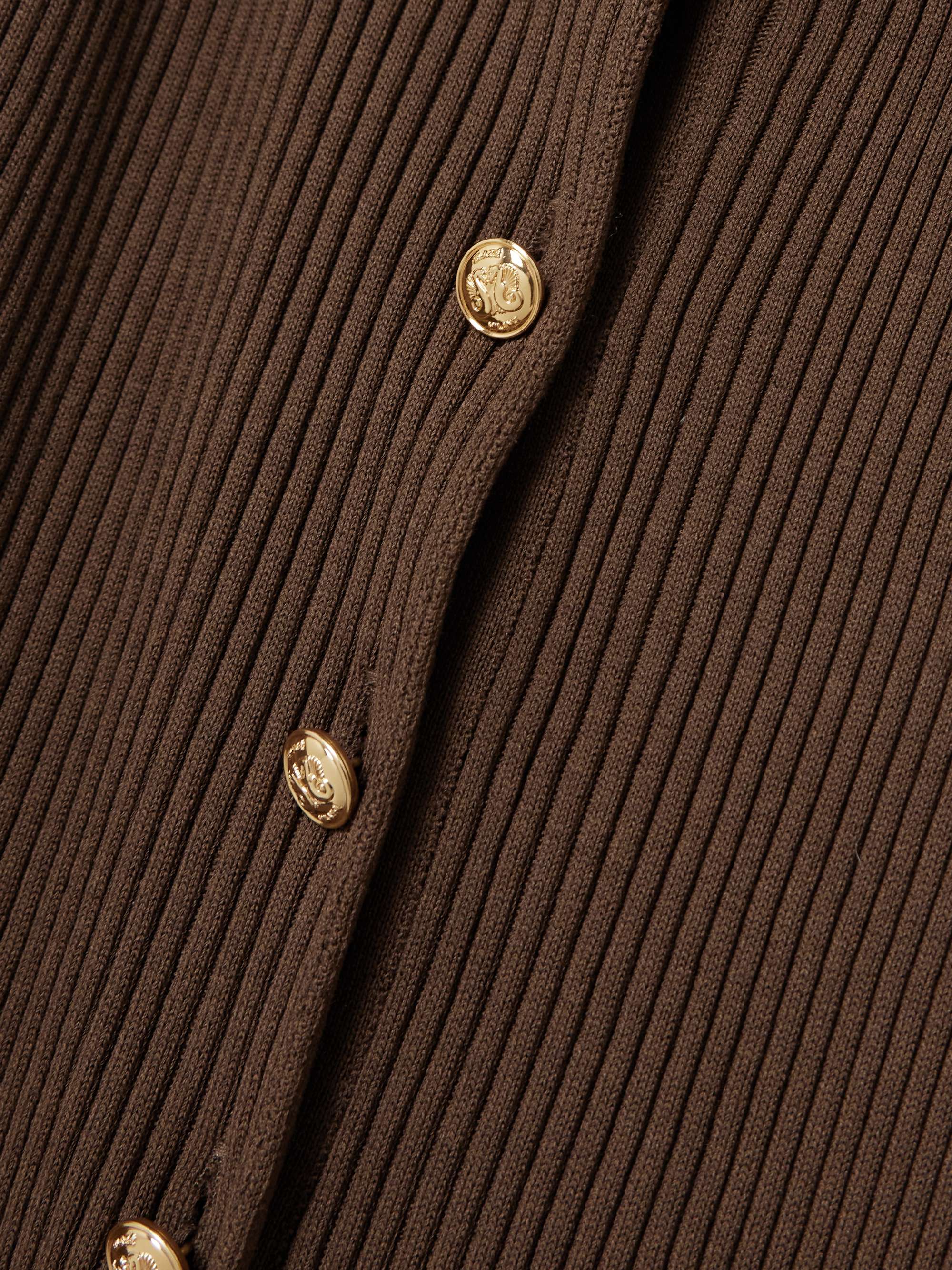 Alegria ribbed silk and cotton-blend maxi skirt view