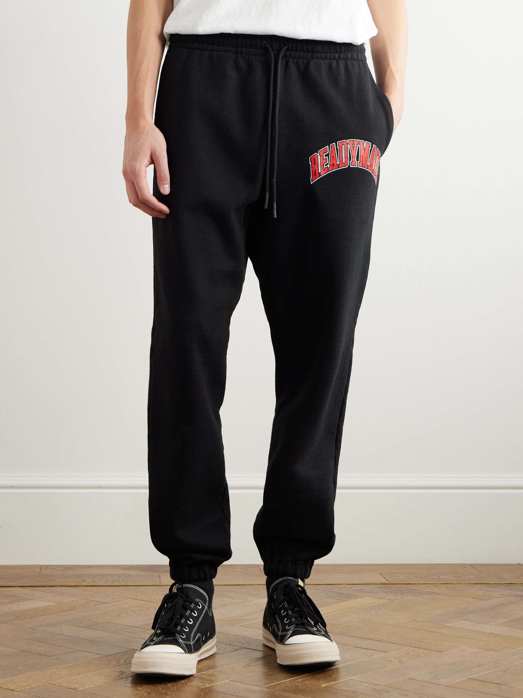 Tapered Logo-Print Cotton-Blend Jersey Sweatpants view