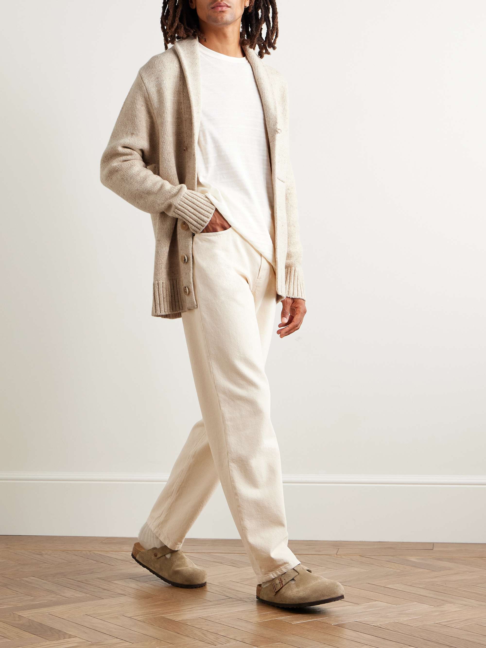 Shawl-Collar Merino Wool and Cashmere-Blend Cardigan view