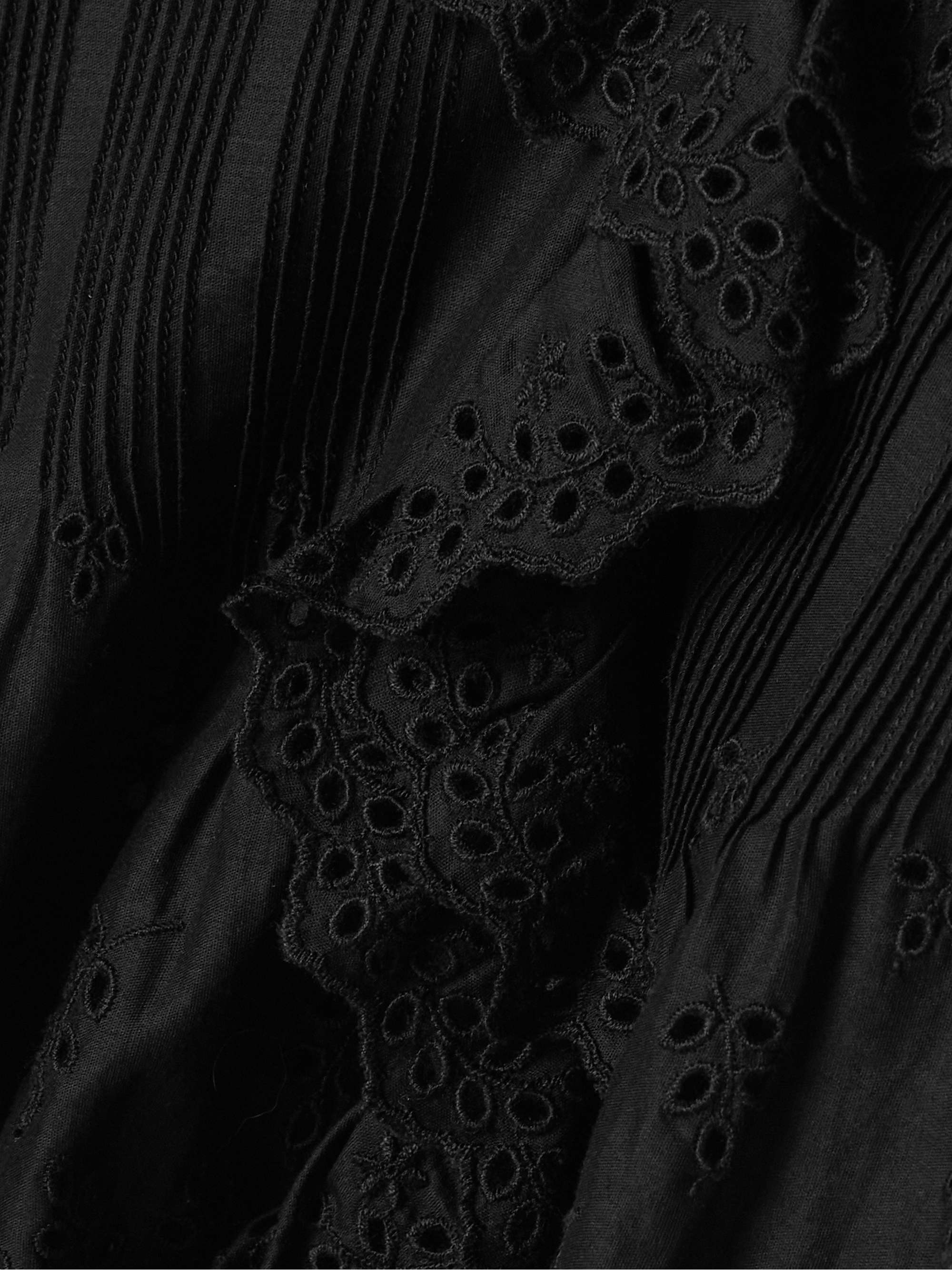 Henri ruffled pintucked broderie anglaise cotton top view