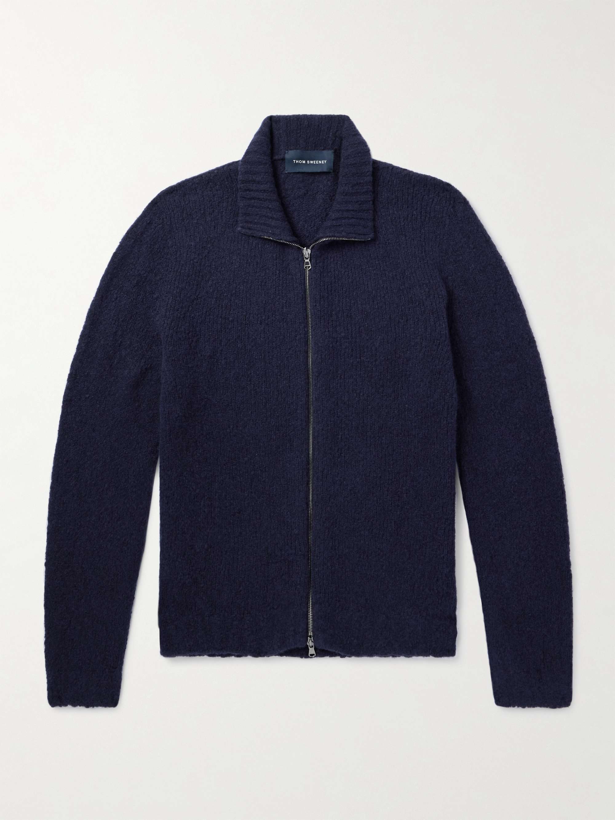 Merino Wool-Blend Zip-Up Sweater view