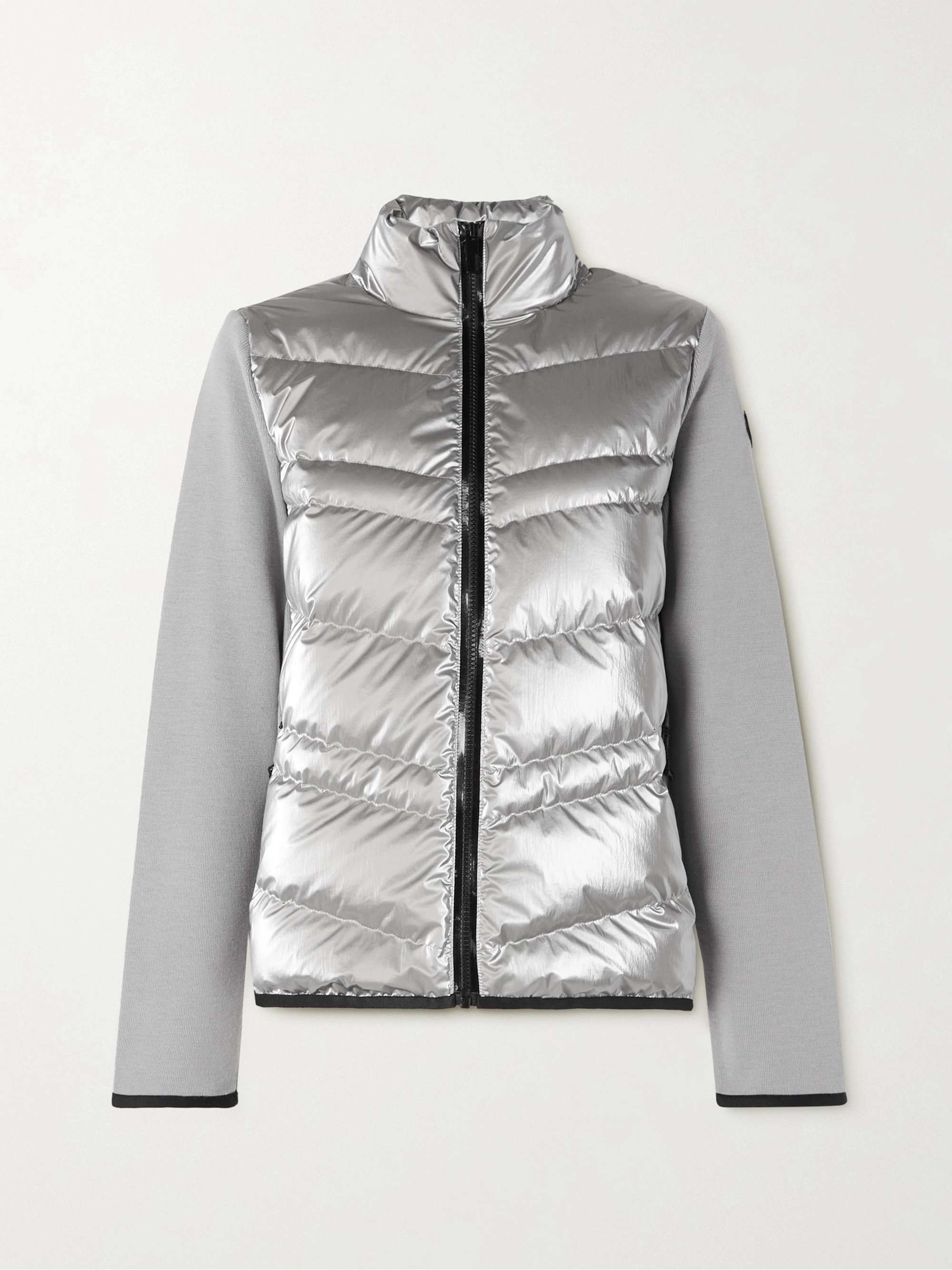 Paneled wool-blend and quilted shell down jacket view