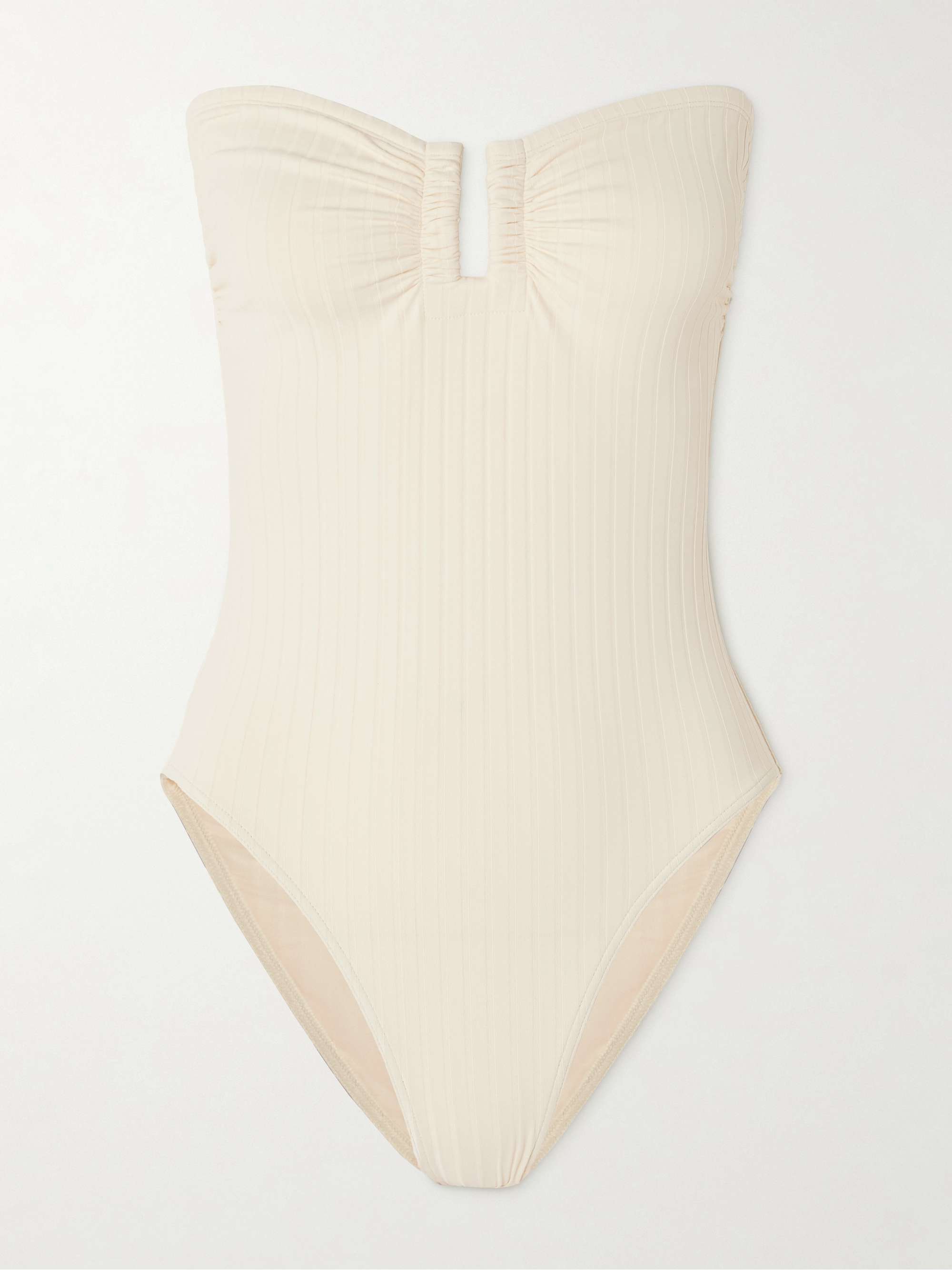 Paradise Bossa Nova strapless ribbed swimsuit view