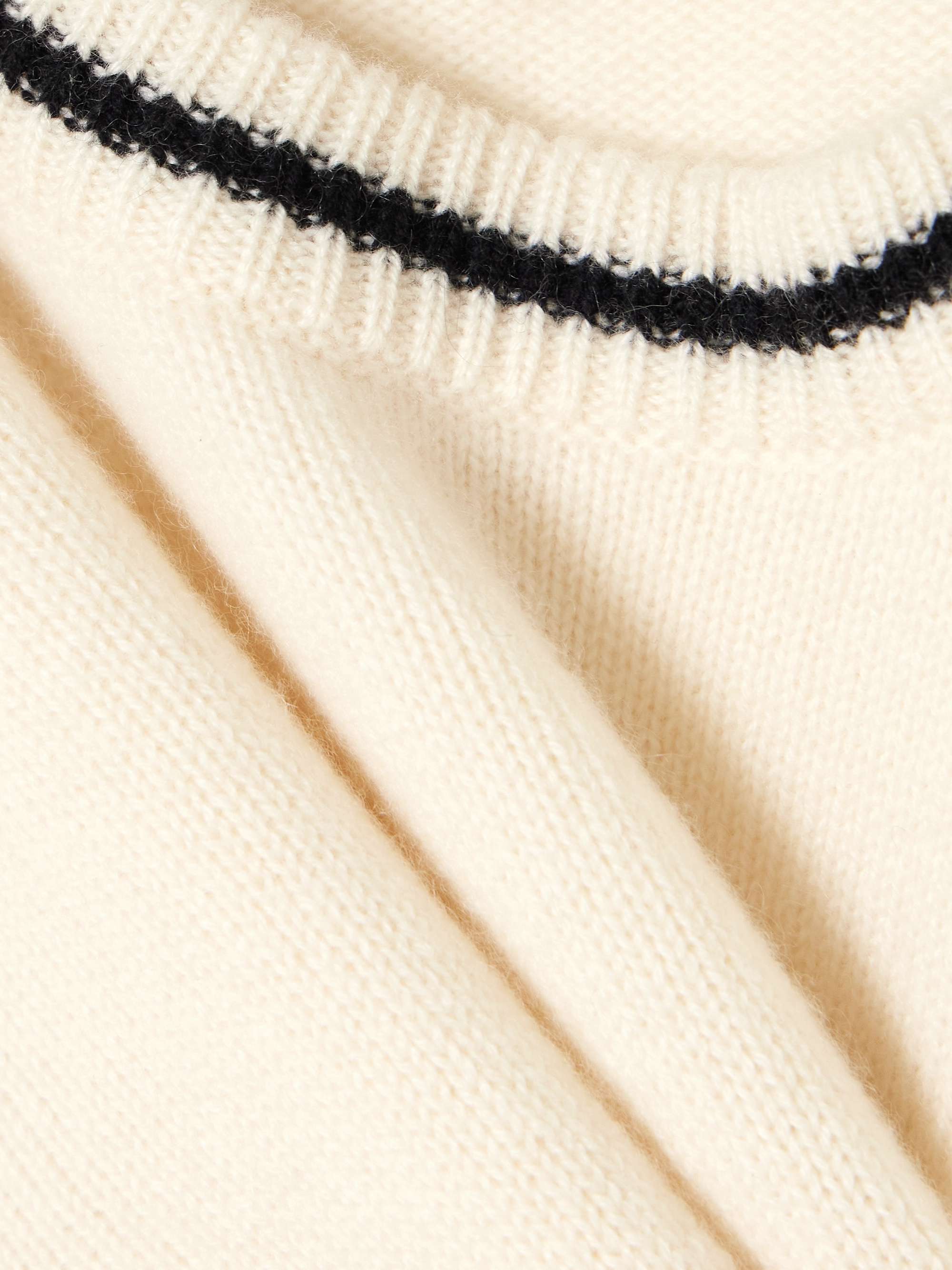 Gathered striped cashmere sweater view