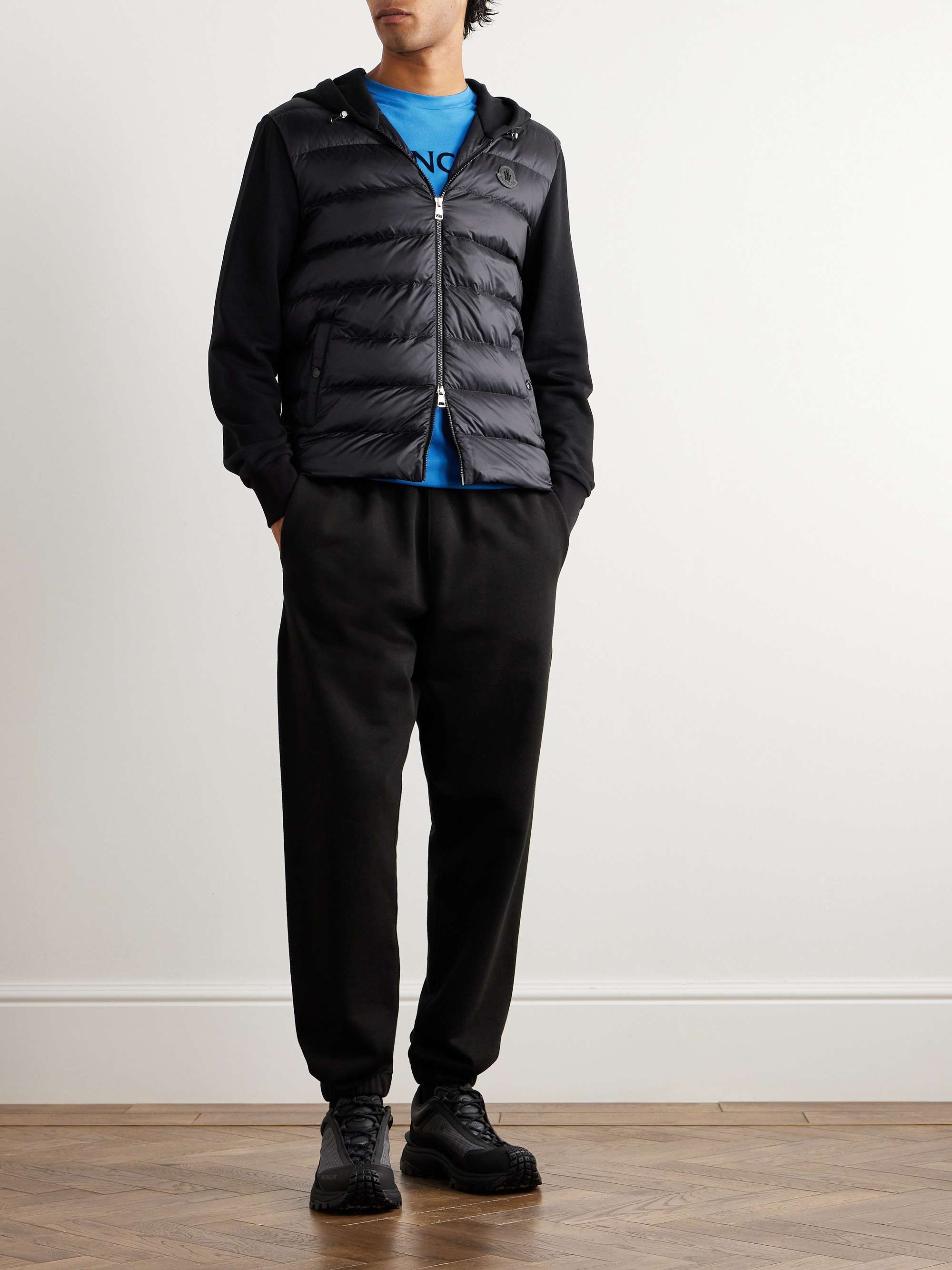 Cotton-Jersey and Quilted Shell Down Jacket view