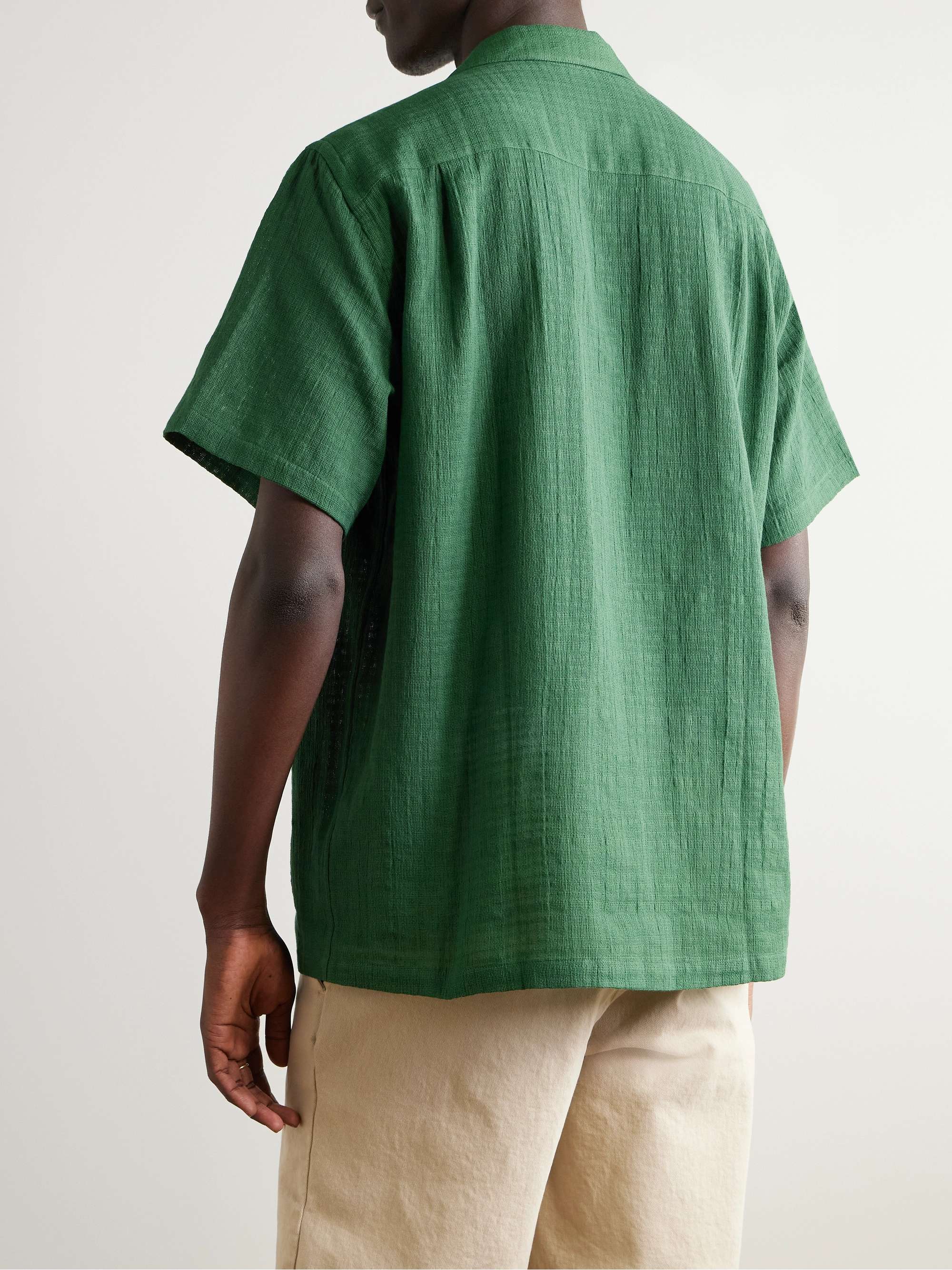 Grain Convertible-Collar Cotton-Gauze Shirt view
