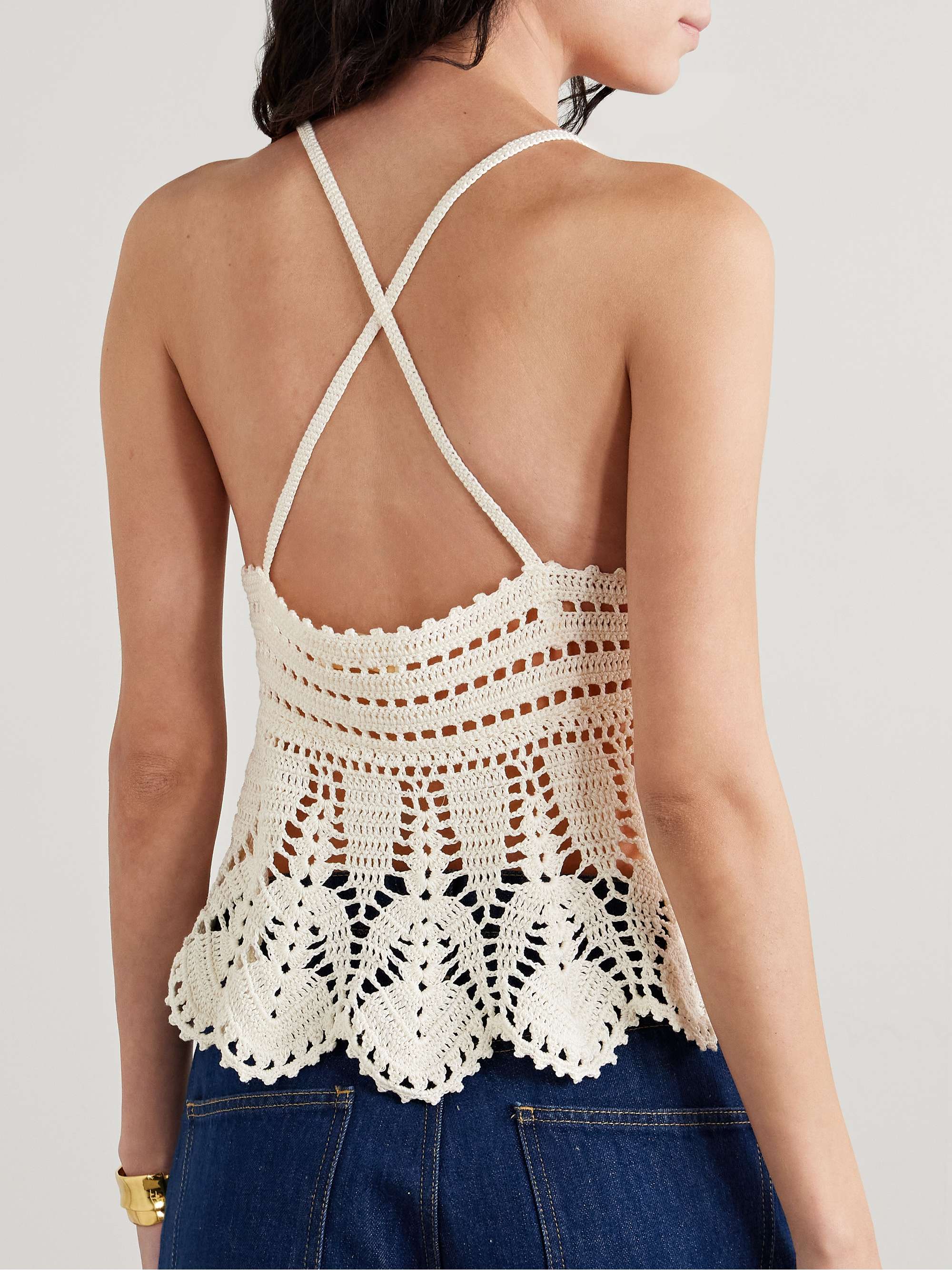 Delfina crocheted cotton tank view