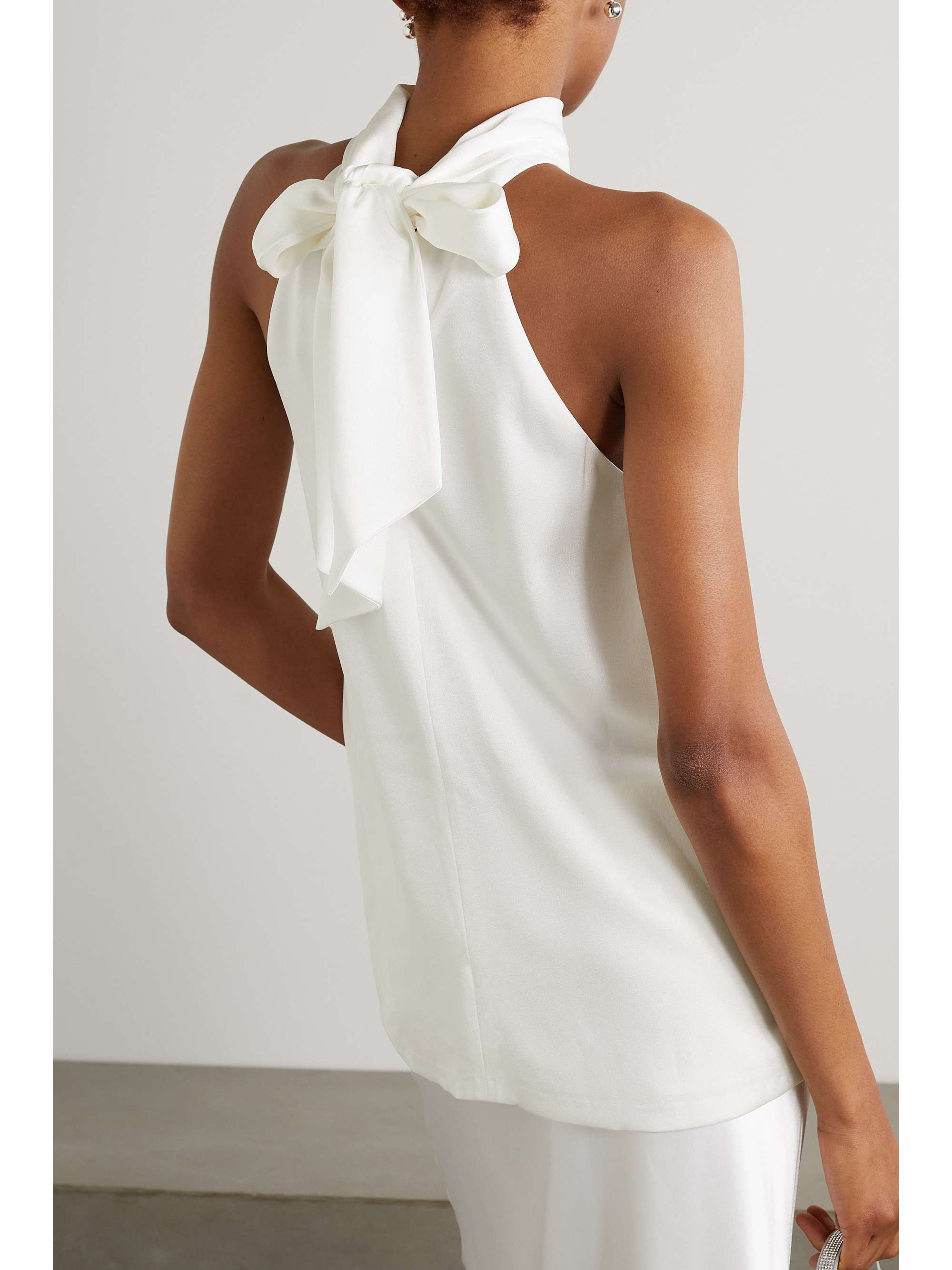 Satin halterneck top view