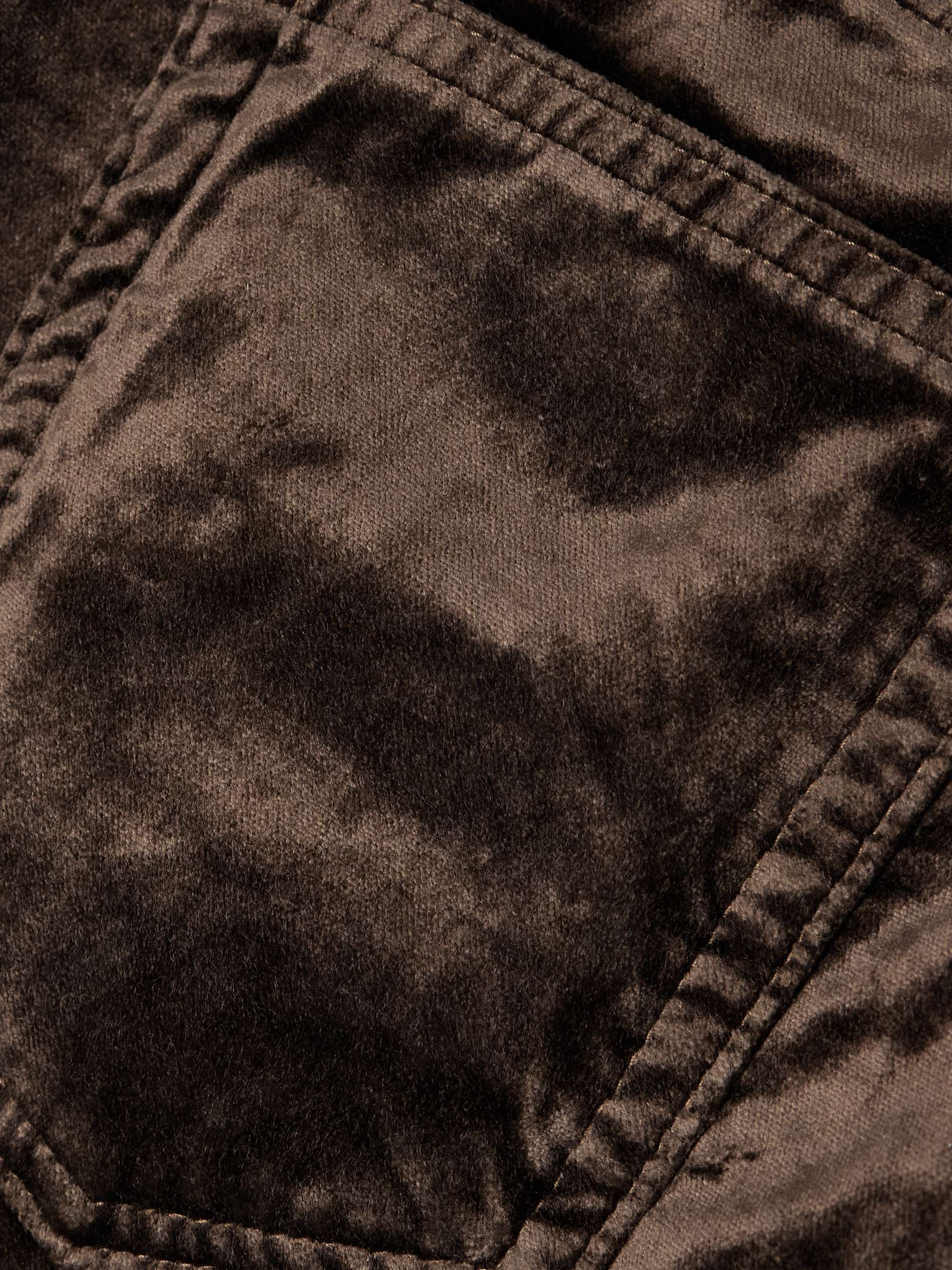 Le Sleek cropped cotton-blend velvet bootcut pants view