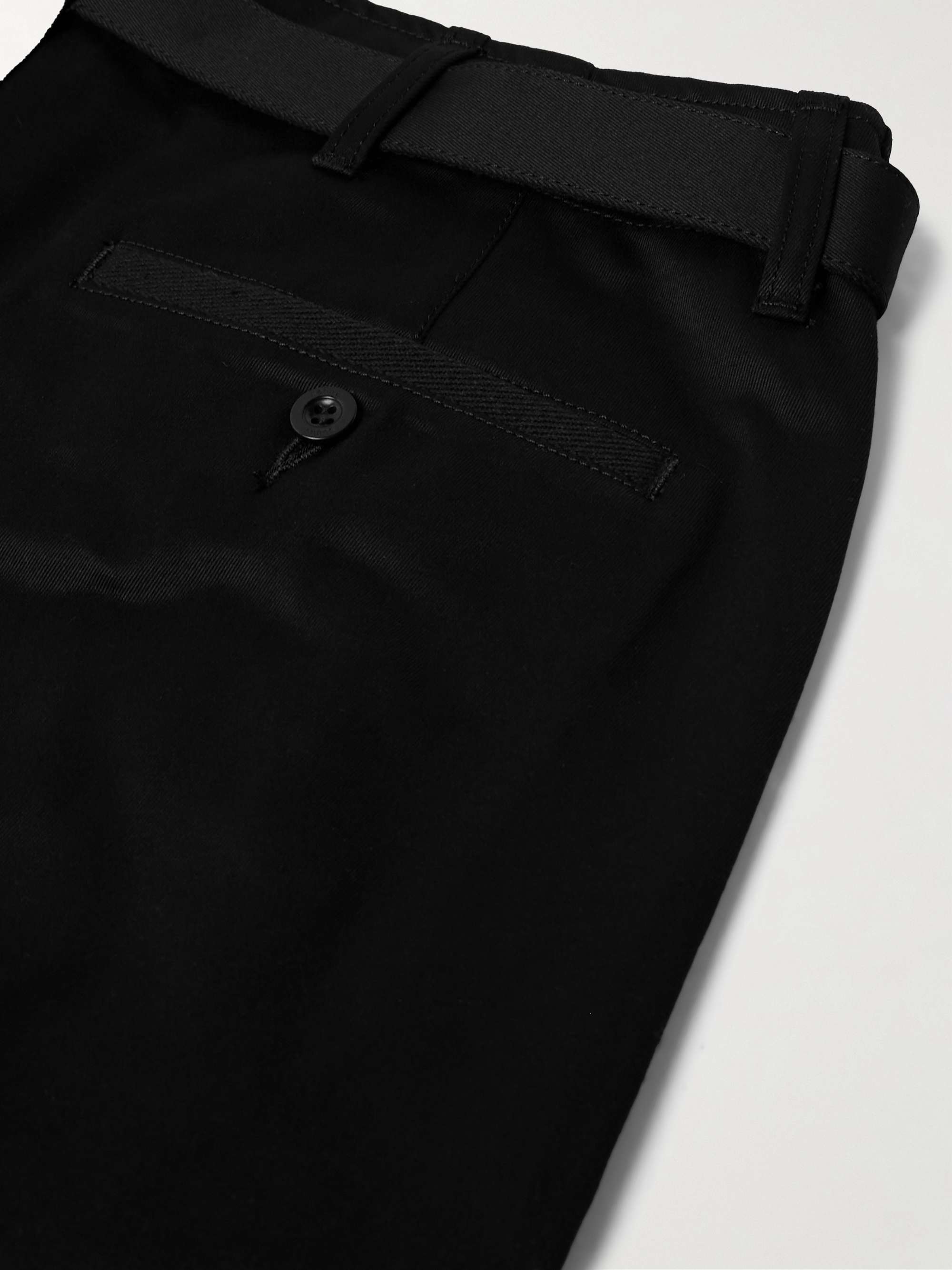 Straight-Leg Belted Cotton-Gabardine Trousers view