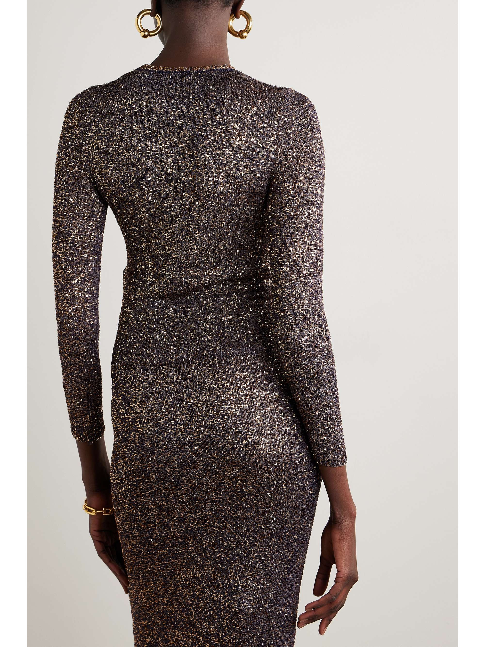 Sequined stretch-knit sweater view