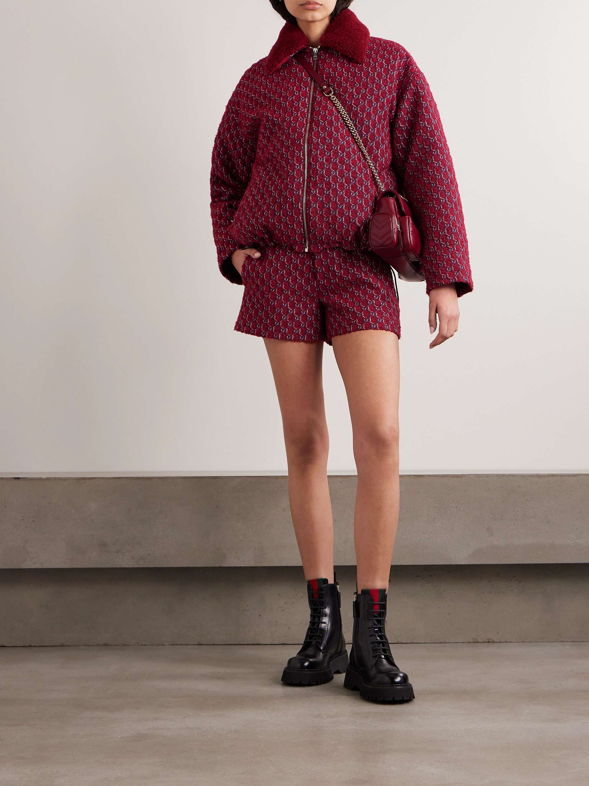 Jacquard-knit bouclé shorts view