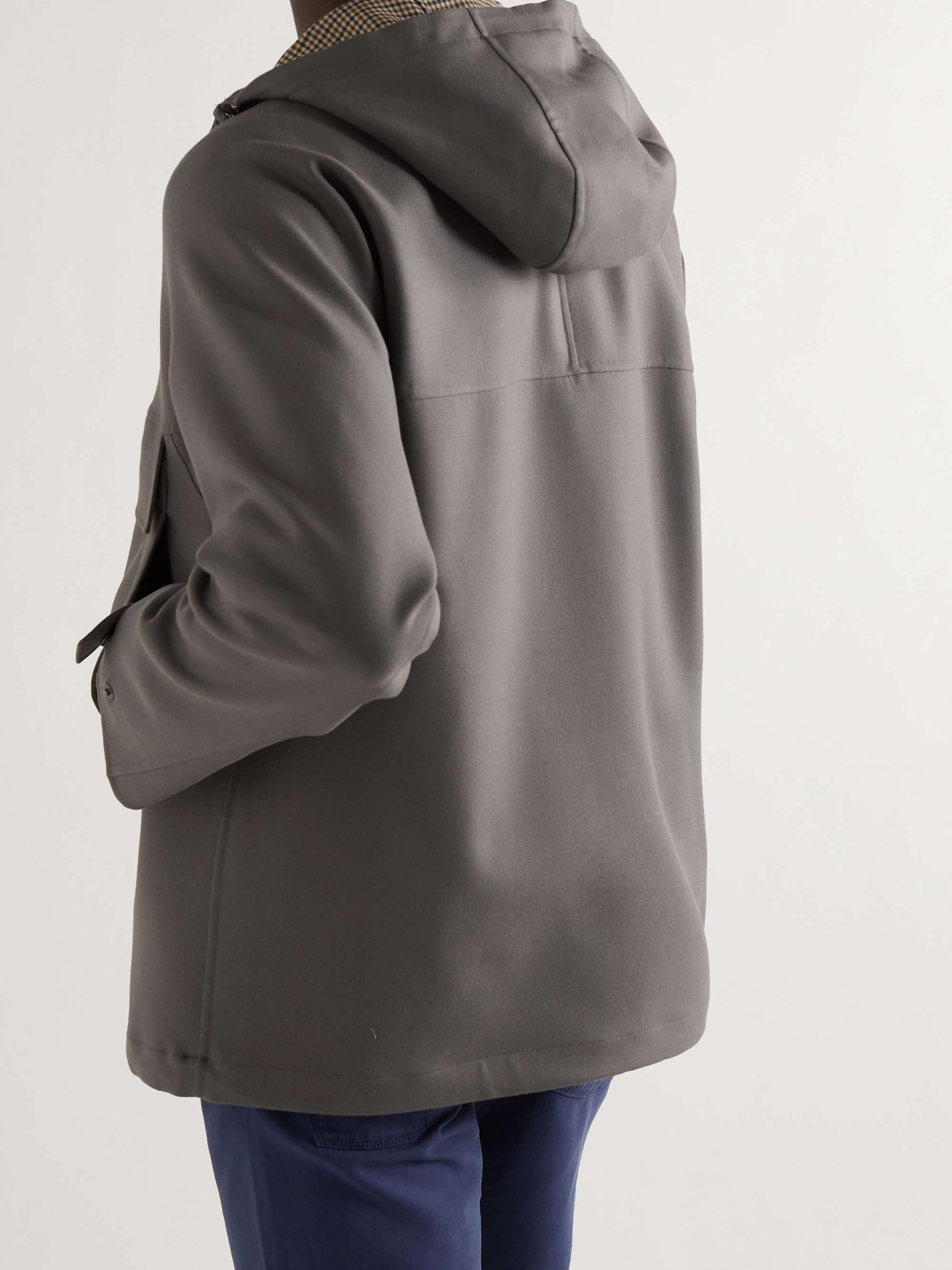 Holburn Rain System Stretch-Wool Hooded Jacket view