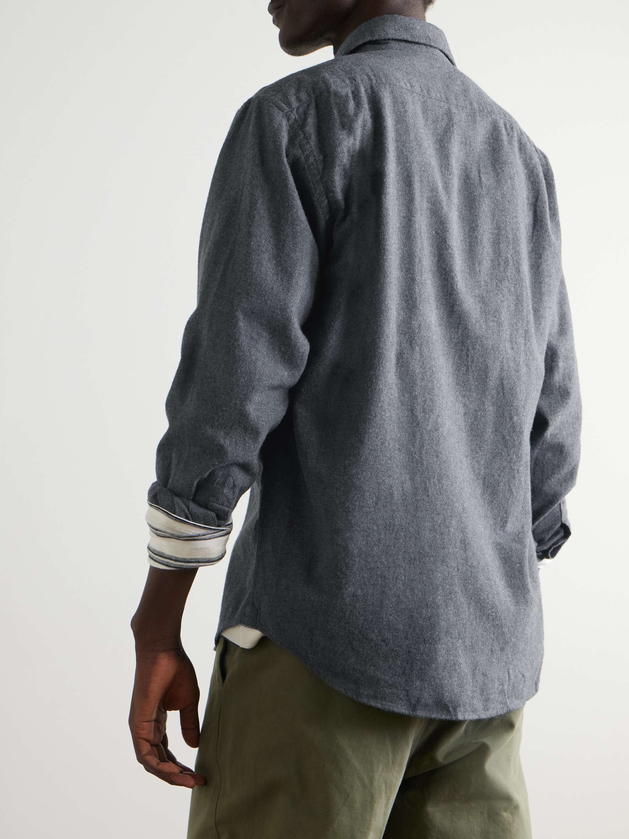 Paul Brushed Cotton-Twill Shirt view