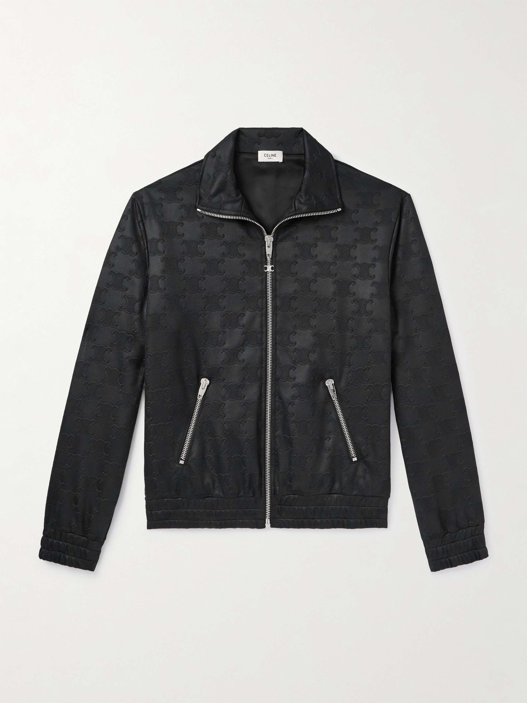 Logo-Jacquard Tech-Jersey Track Jacket view