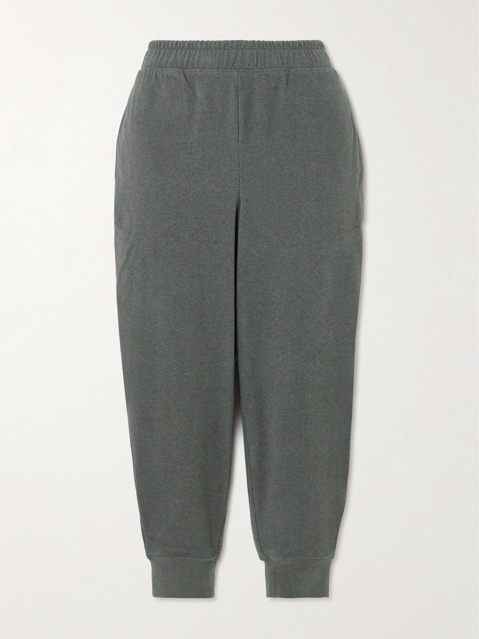 Brushed stretch-jersey tapered track pants view