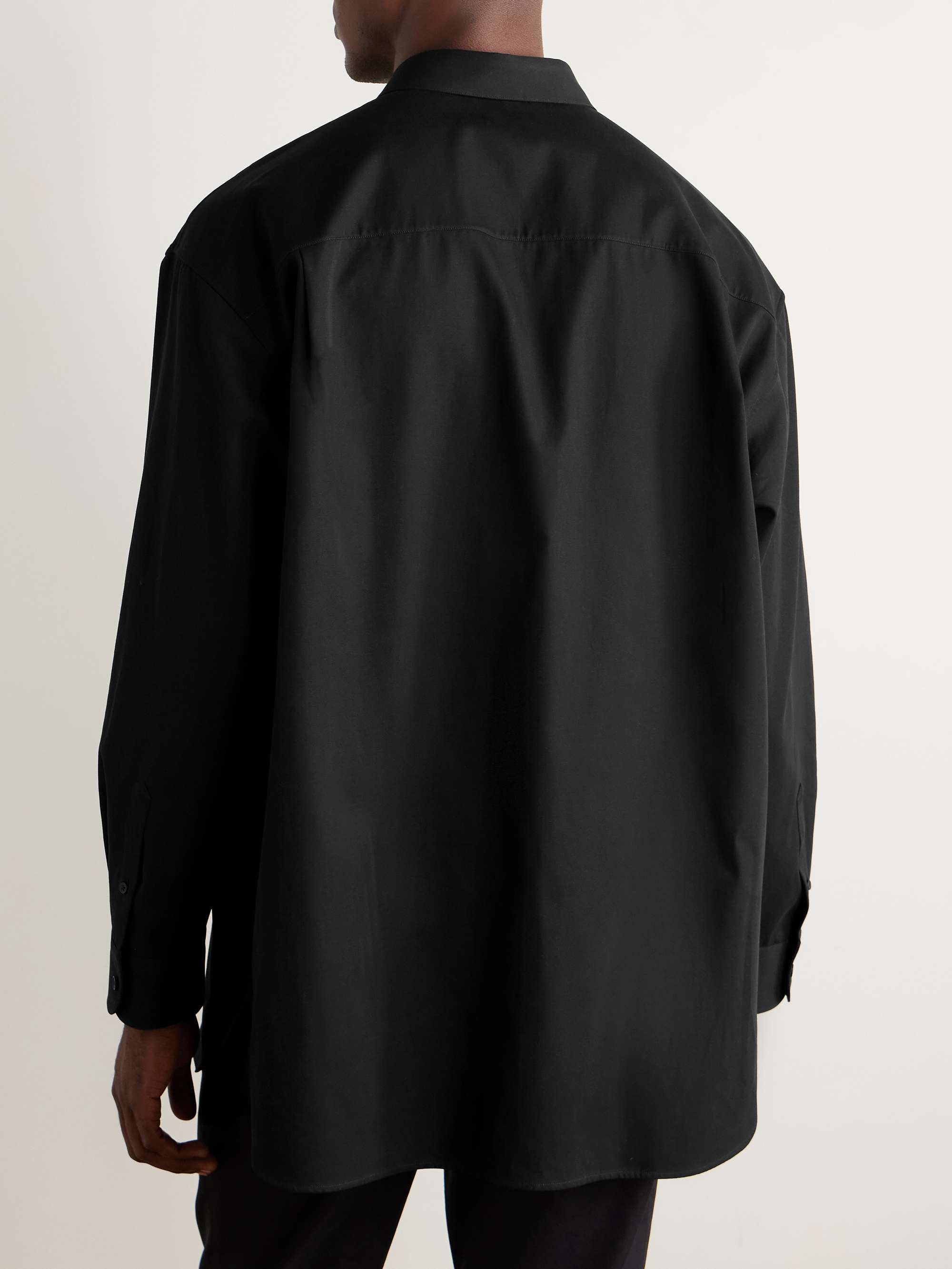Lukre Oversized Cotton and Cashmere-Blend Twill Shirt view