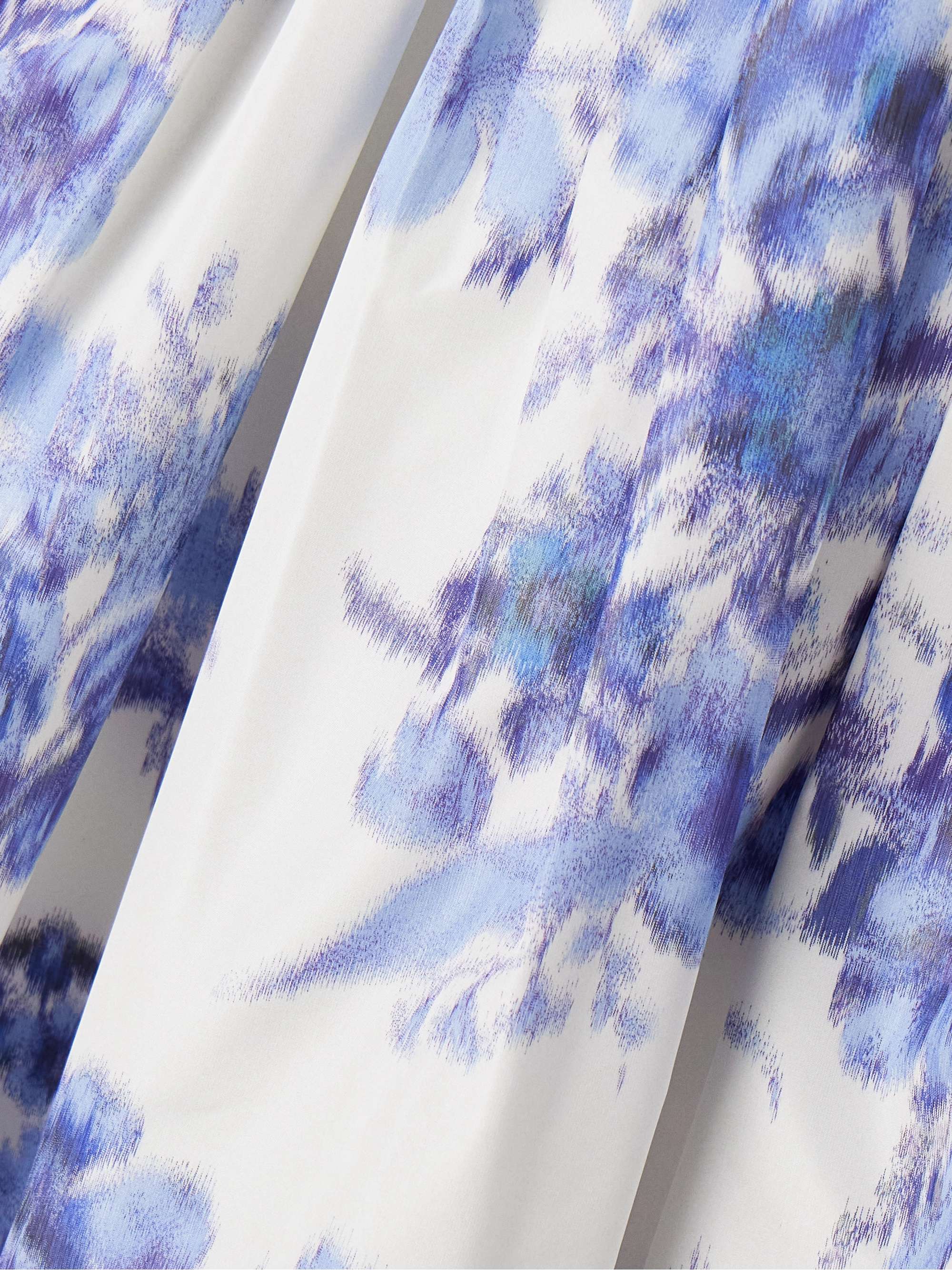 Pleated floral-print taffeta maxi skirt view