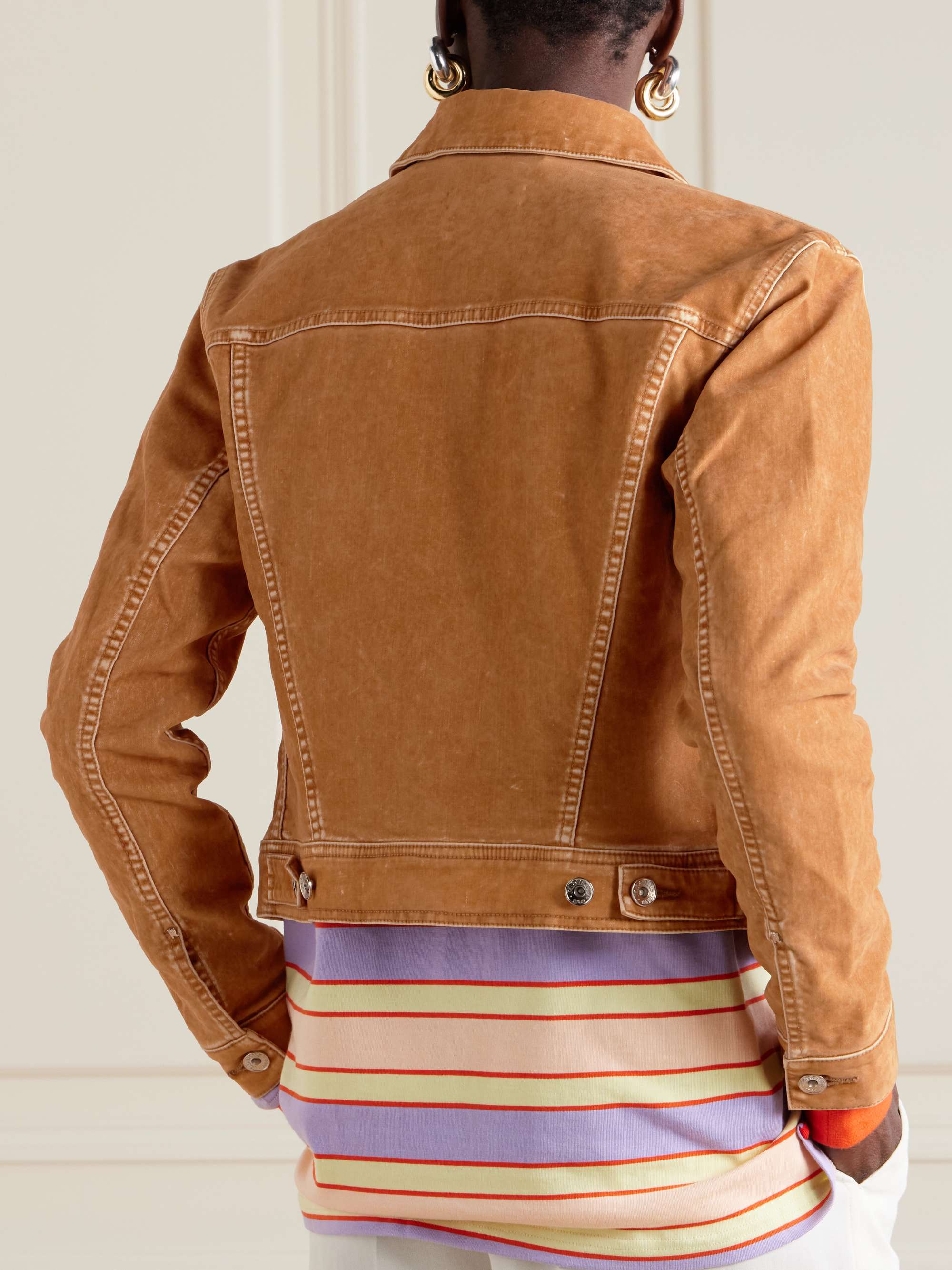 Flocked denim jacket view