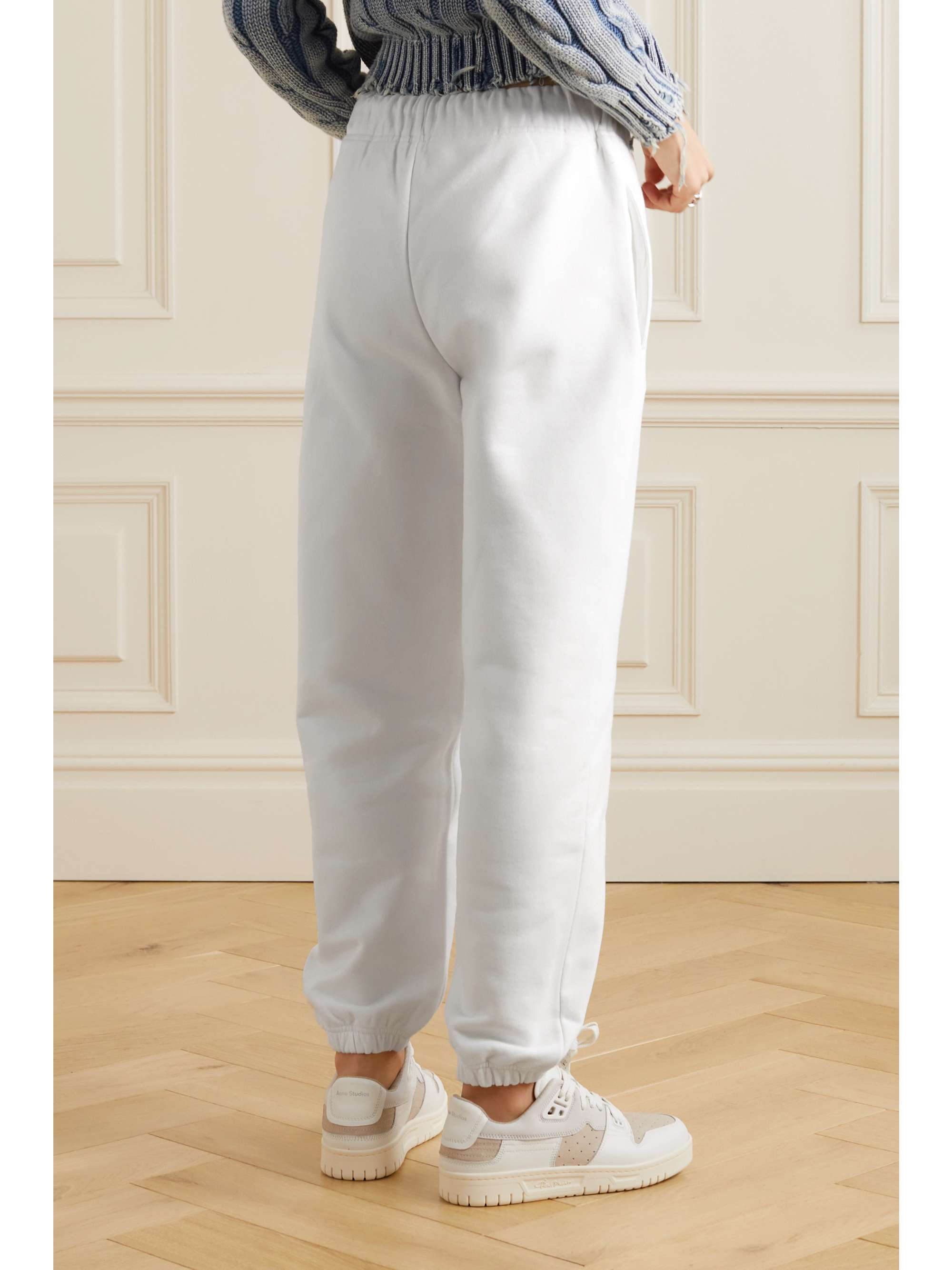 Tapered cotton-jersey track pants view
