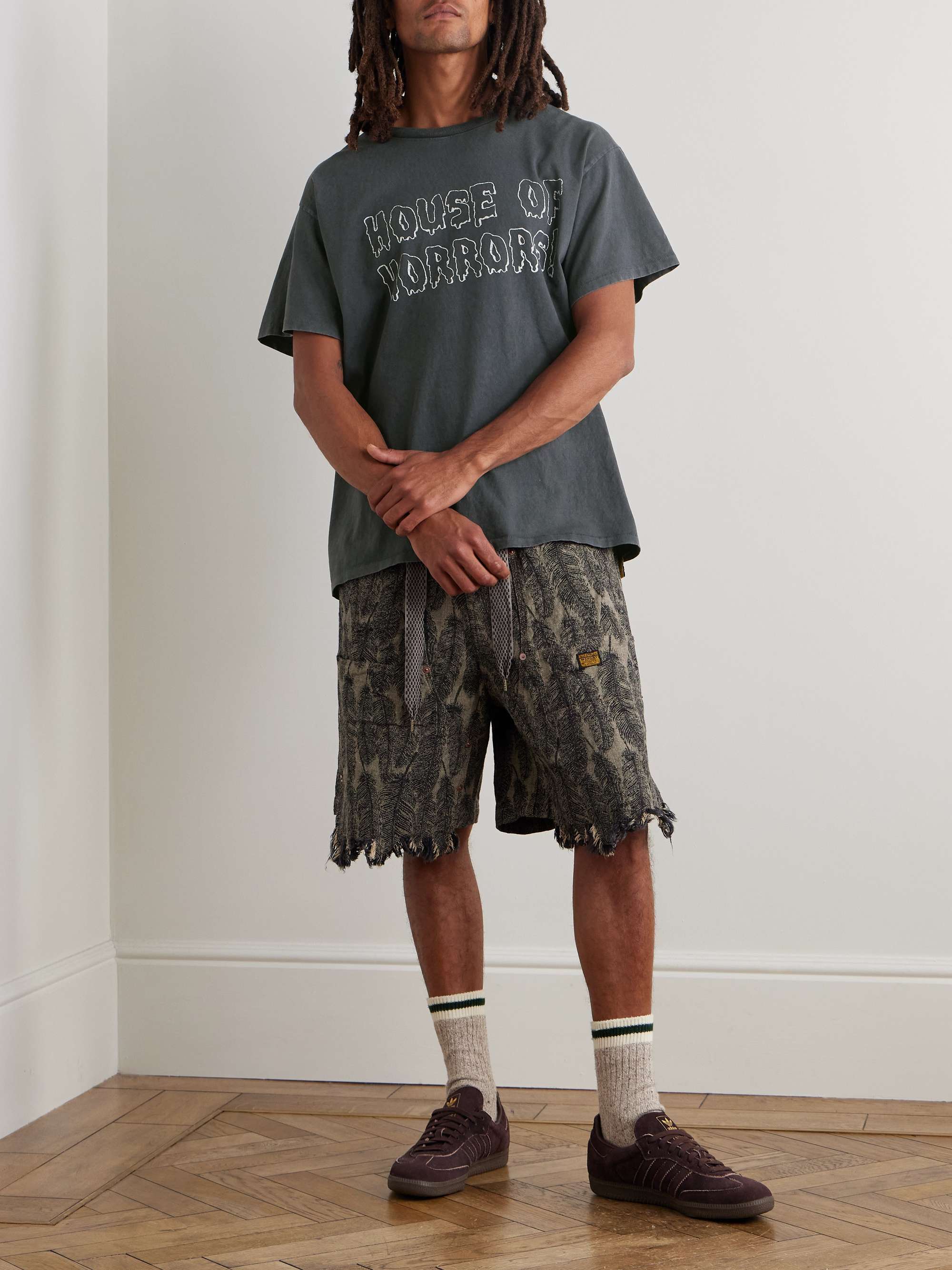 Horrors Glittered Printed Cotton-Jersey T-Shirt view